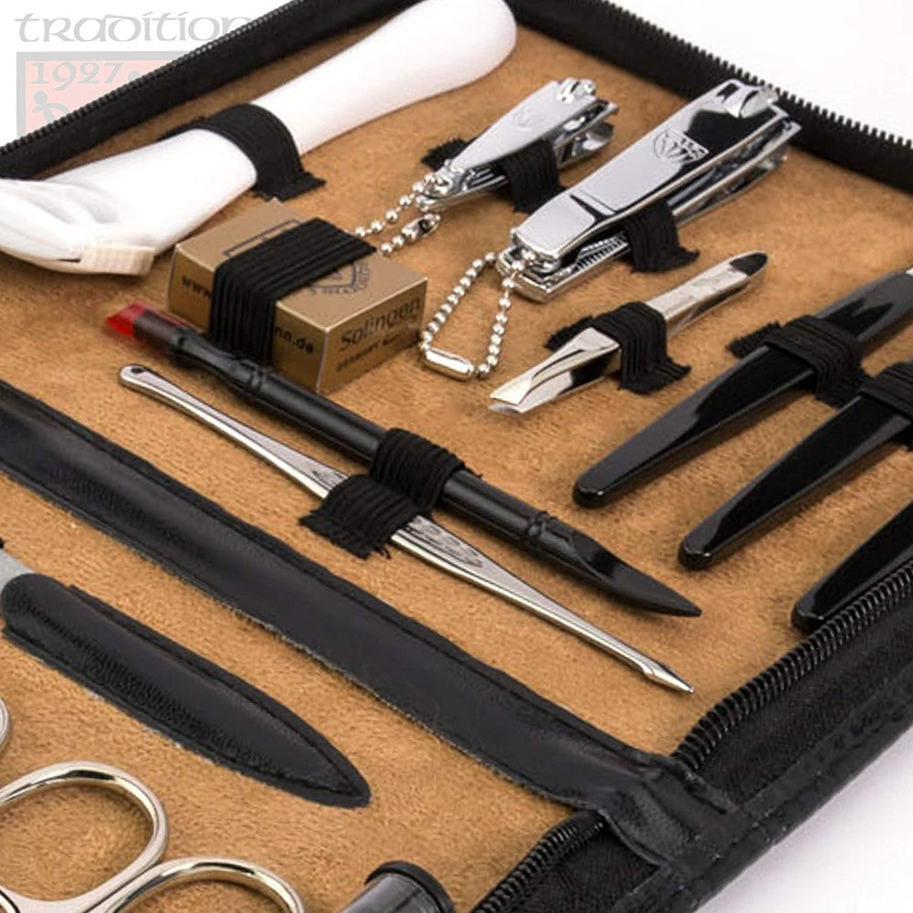Kellermann 3 Swords Mani & Pedi Grooming Set: 18 Premium Quality Tools, Black Case 9310 PN