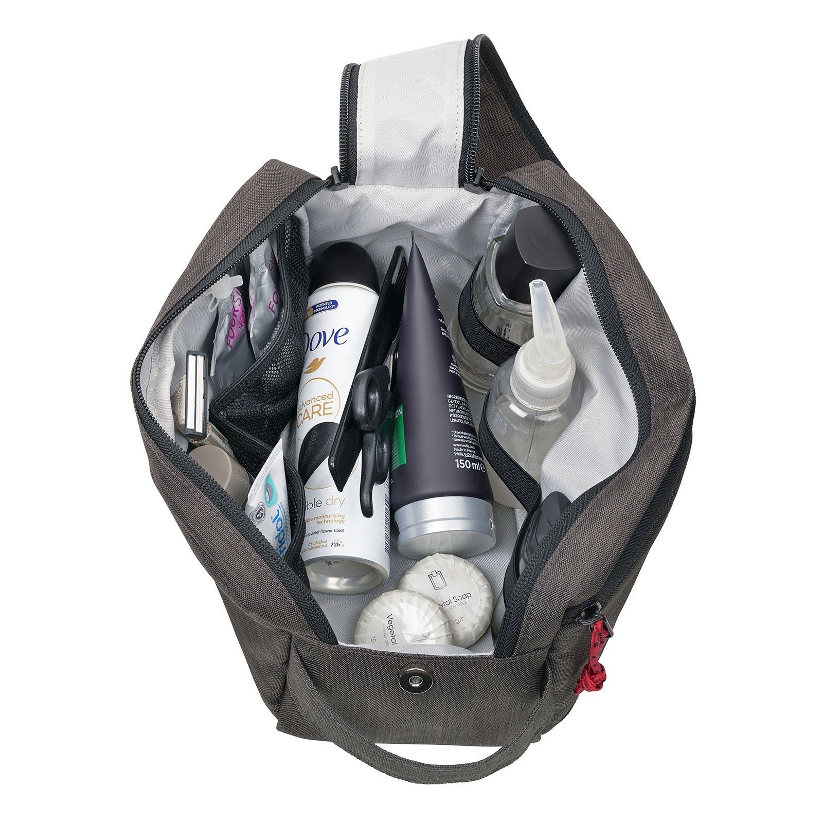 TROIKA Germany Toiletry Bag | Wide Main Compartment | Water-Repellent Grey