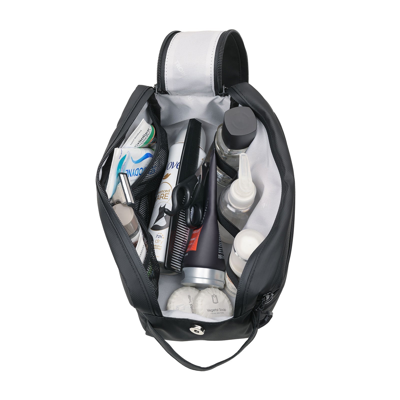 TROIKA Germany Toiletry Bag | Wide Main Compartment | Water-Repellent Black