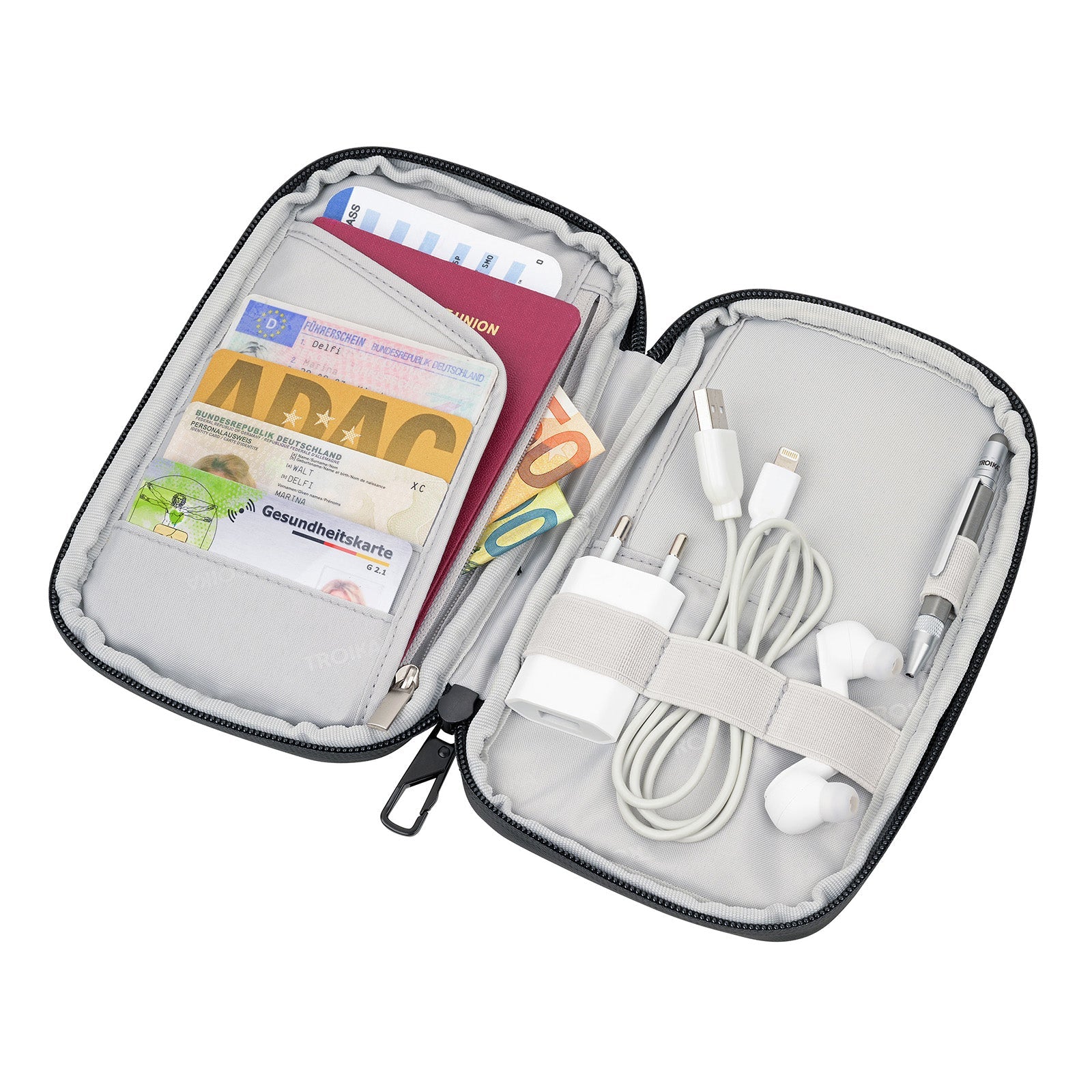 TROIKA Germany Travel Organiser | Passport Tech Wallet | Water-Resistant
