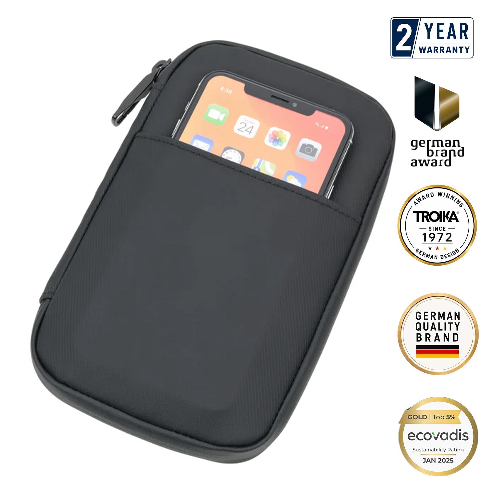 TROIKA Germany Travel Organiser | Passport Tech Wallet | Water-Resistant