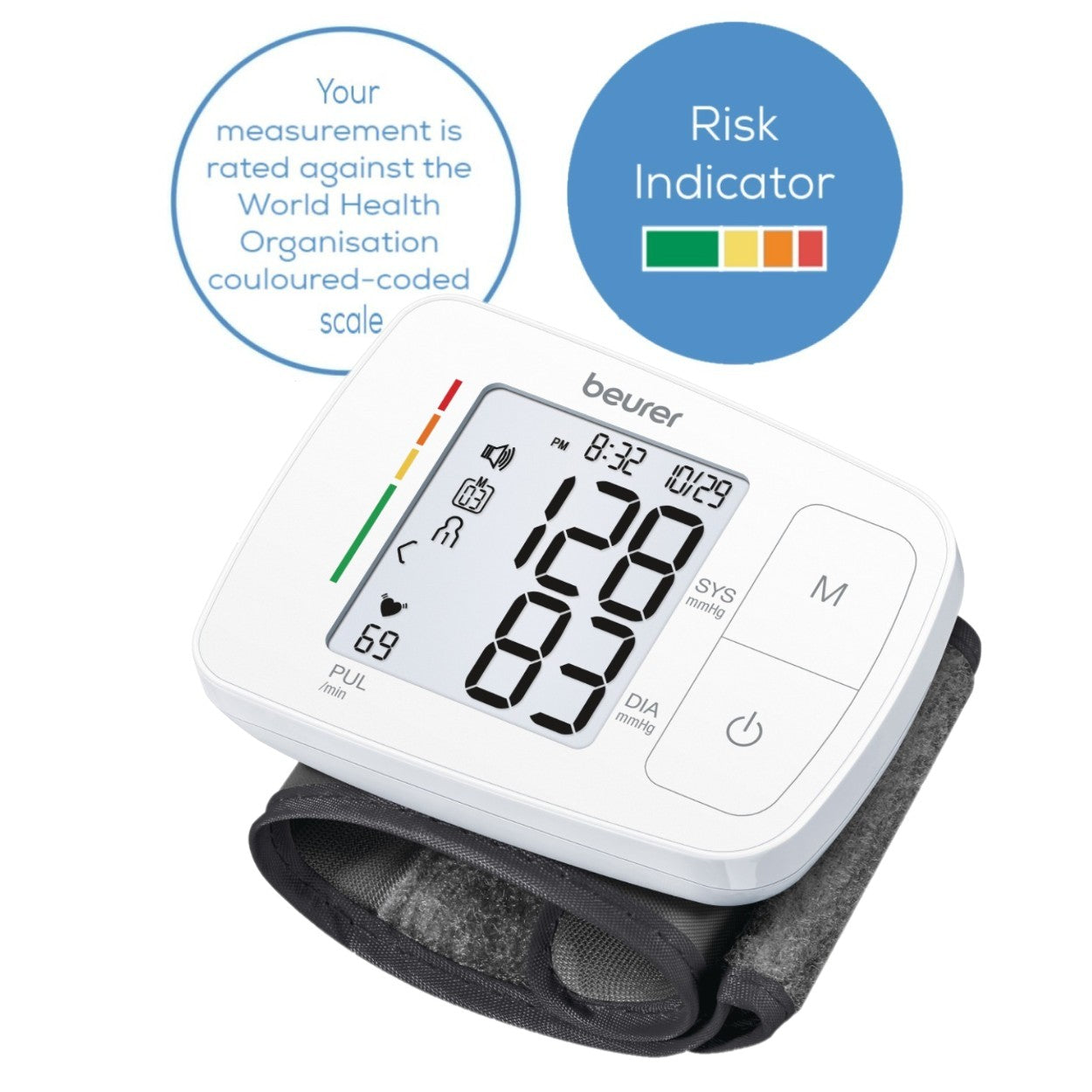 Beurer Germany BC 21 Speaking Wrist Blood Pressure Monitor with Arrhythmia Detection