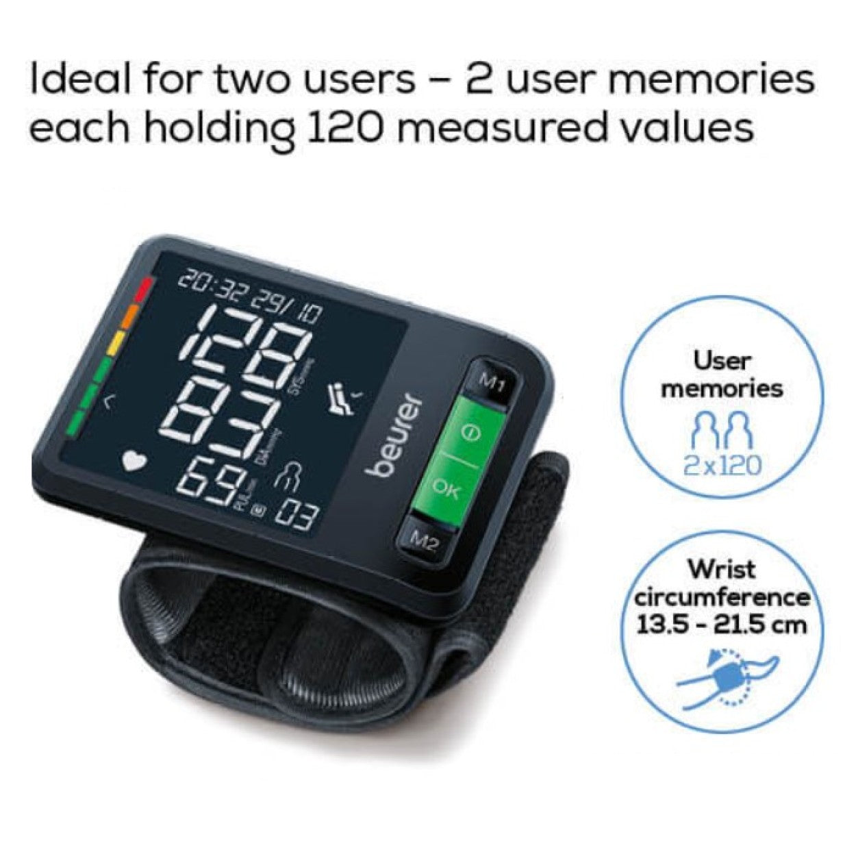 Beurer Wrist Blood Pressure Monitor BC 87 Bluetooth & Arrhythmia Detection