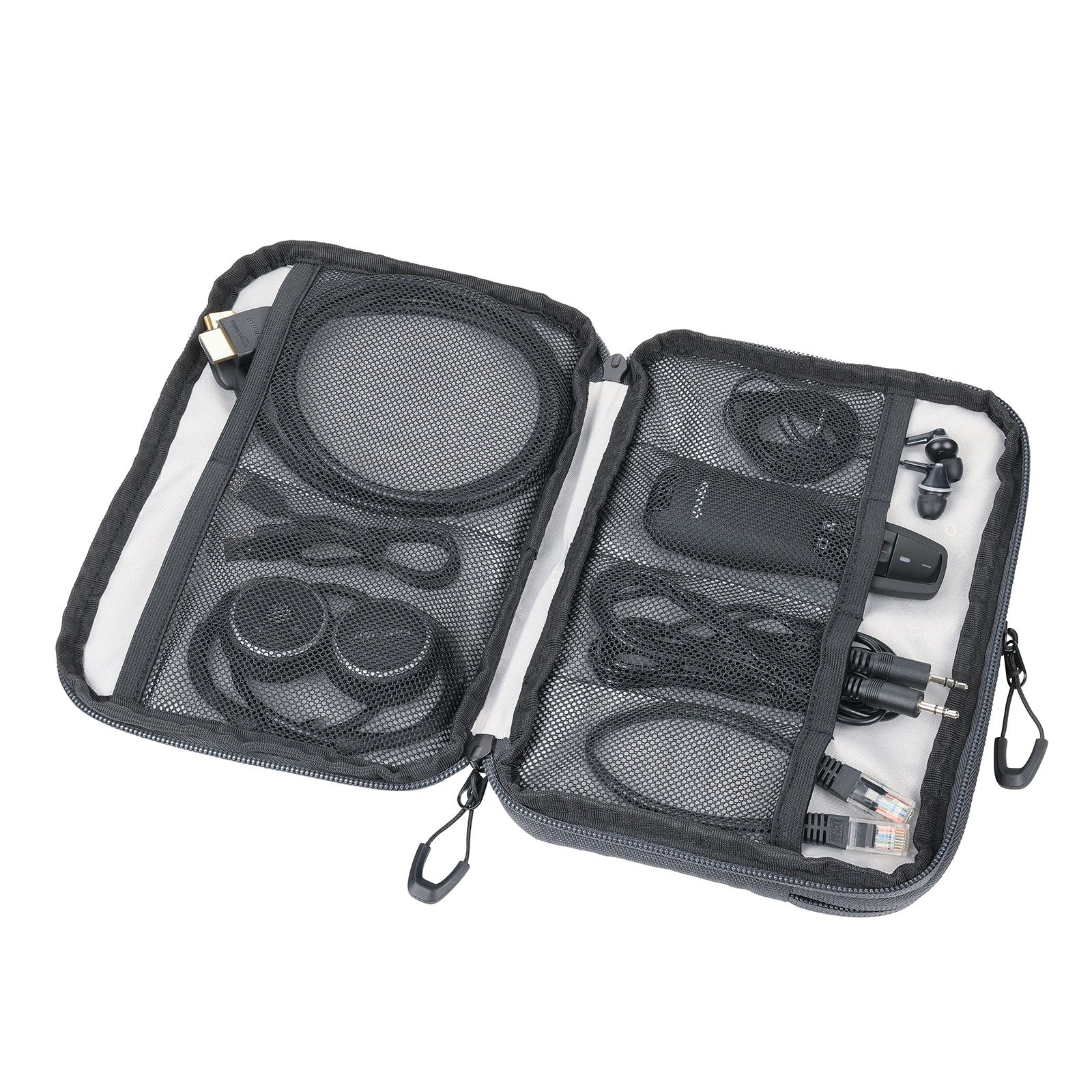 TROIKA Germany Cable Organiser | 6 Mesh Pockets | Recycled Ocean Plastic