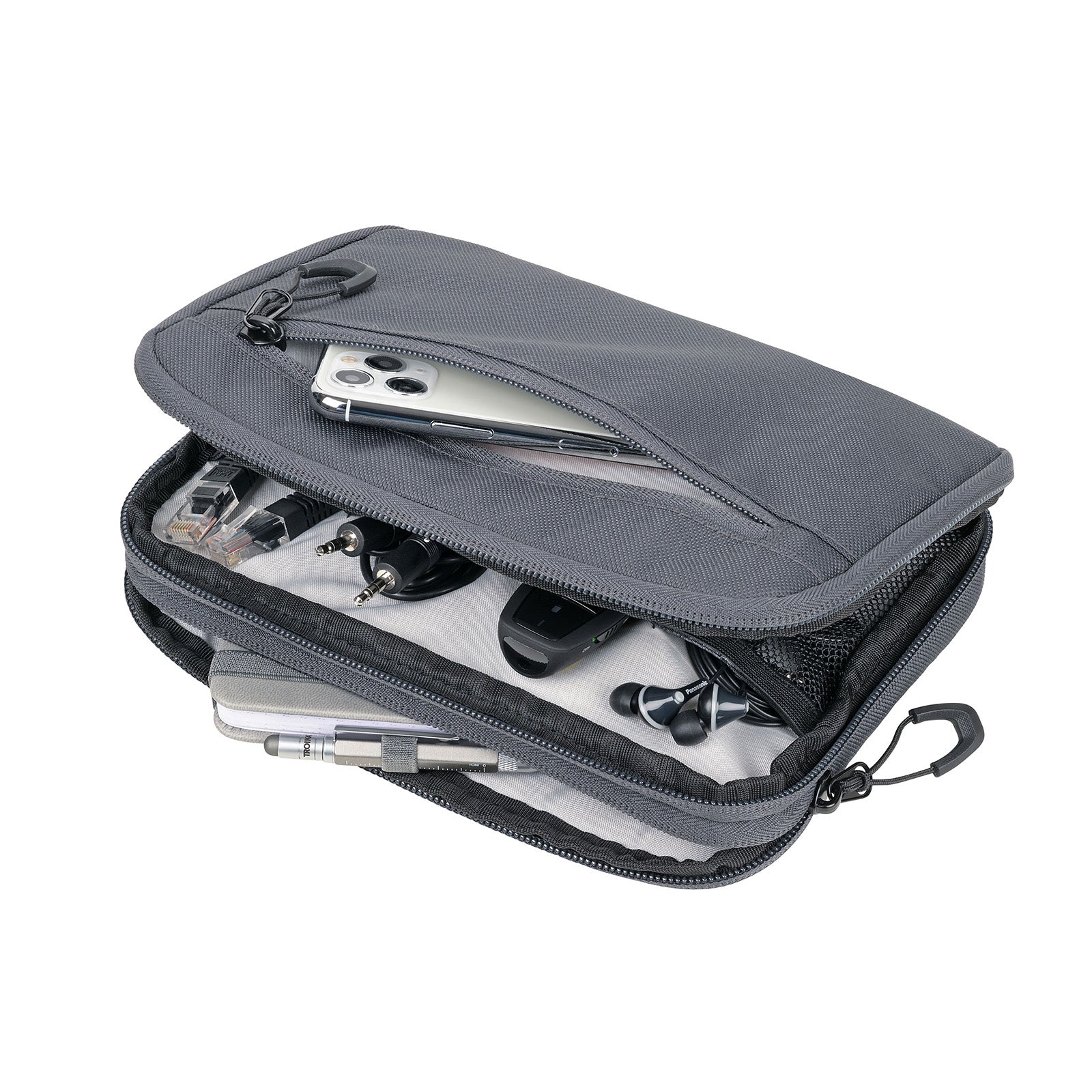 TROIKA Germany Cable Organiser | 6 Mesh Pockets | Recycled Ocean Plastic