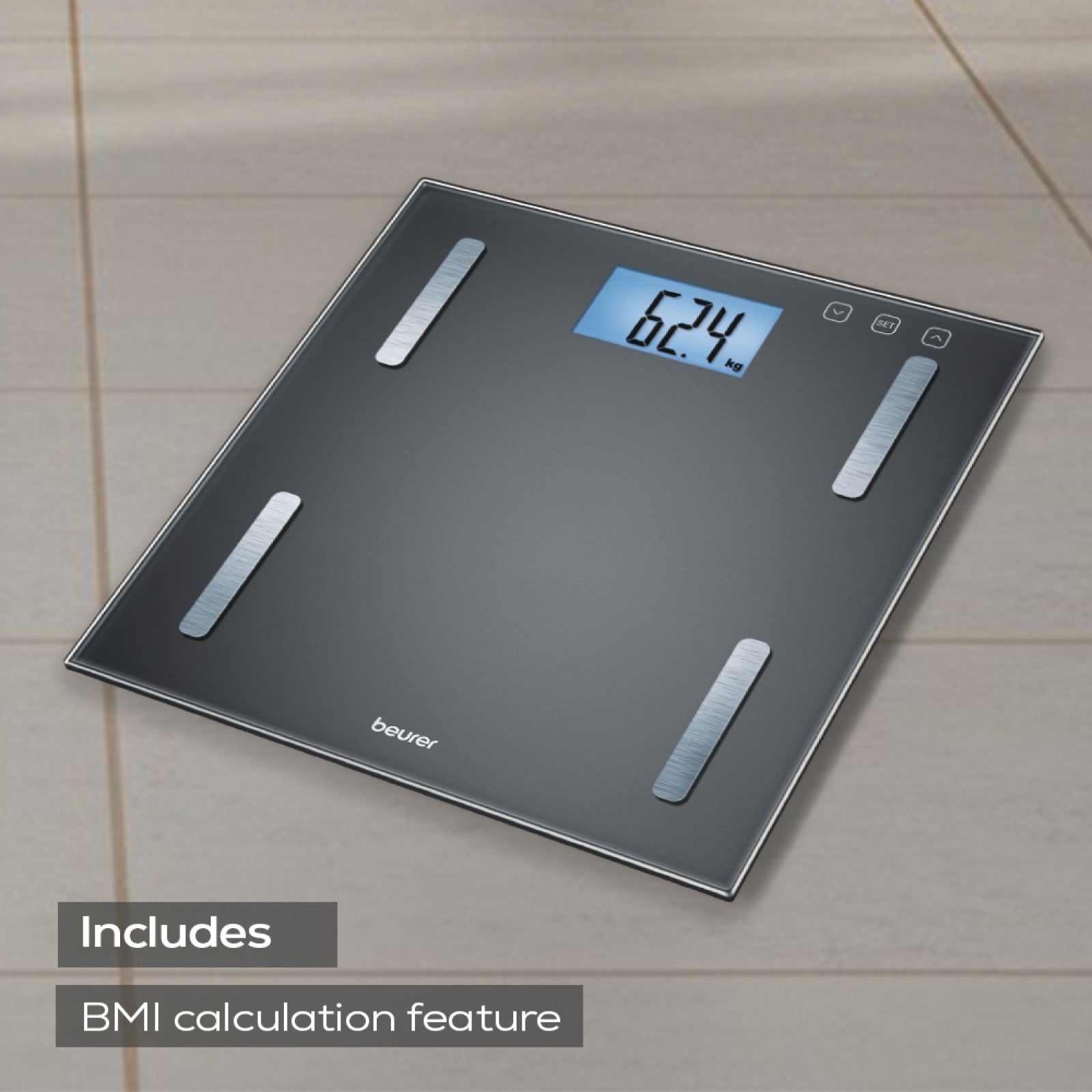 Beurer Germany Diagnostic Scale | Body Fat Bathroom Scale, BMI, Muscle BF 180