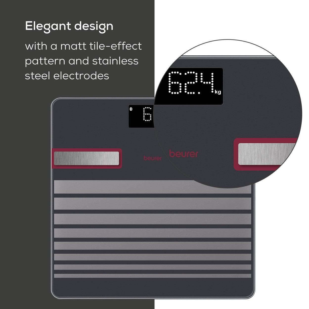 Beurer BF 451 LE25 Diagnostic Bathroom Scale | Bluetooth & App | Weight, BMI, Body Fat, Water, Muscle, Bone & More