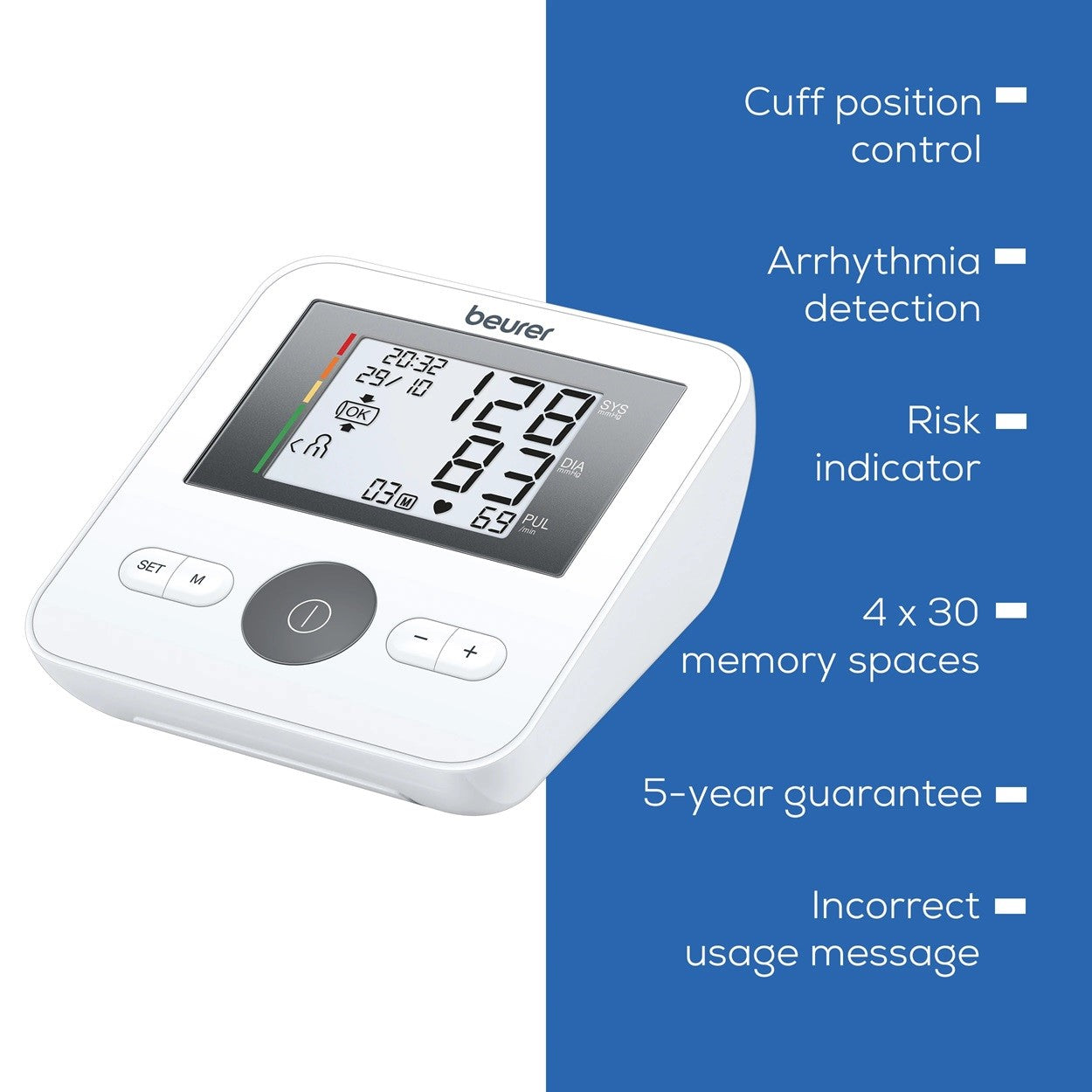 Beurer BM 27+ Dual-Energy Upper Arm Blood Pressure Monitor - Universal Cuff 22-42cm