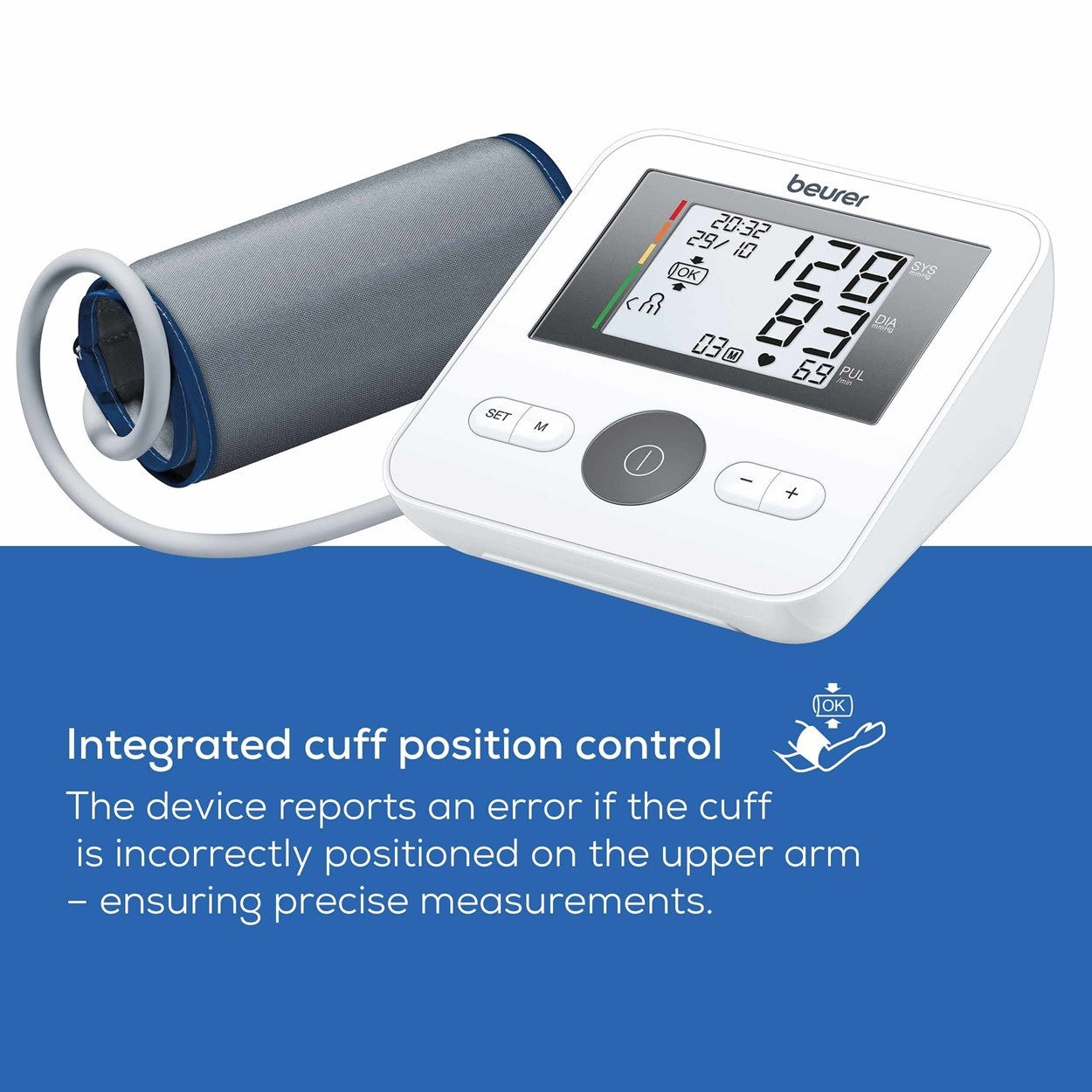 Beurer BM 27+ Dual-Energy Upper Arm Blood Pressure Monitor - Universal Cuff 22-42cm