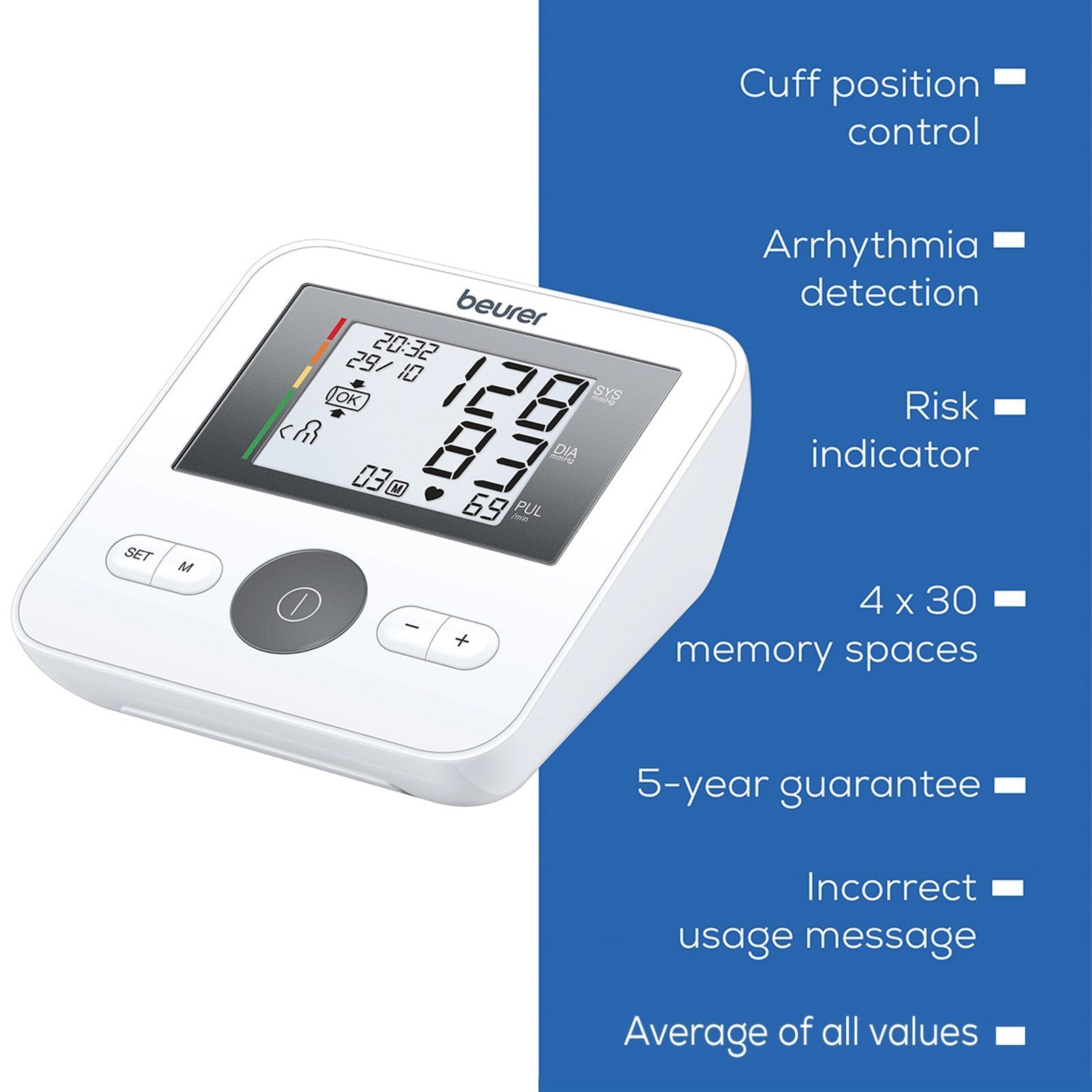 Beurer Germany BM 27 Upper Arm Blood Pressure Monitor | Clinically Accurate | Arrhythmia & Risk Alerts