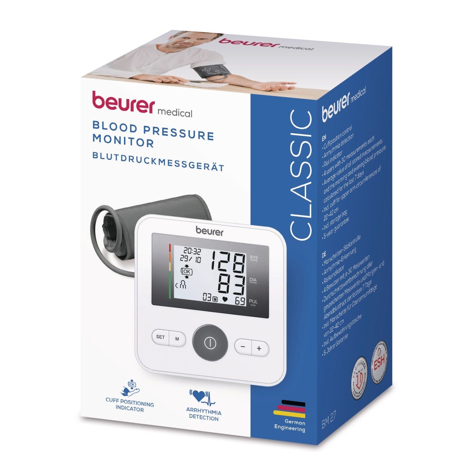 Beurer Germany BM 27 Upper Arm Blood Pressure Monitor | Clinically Accurate | Arrhythmia & Risk Alerts