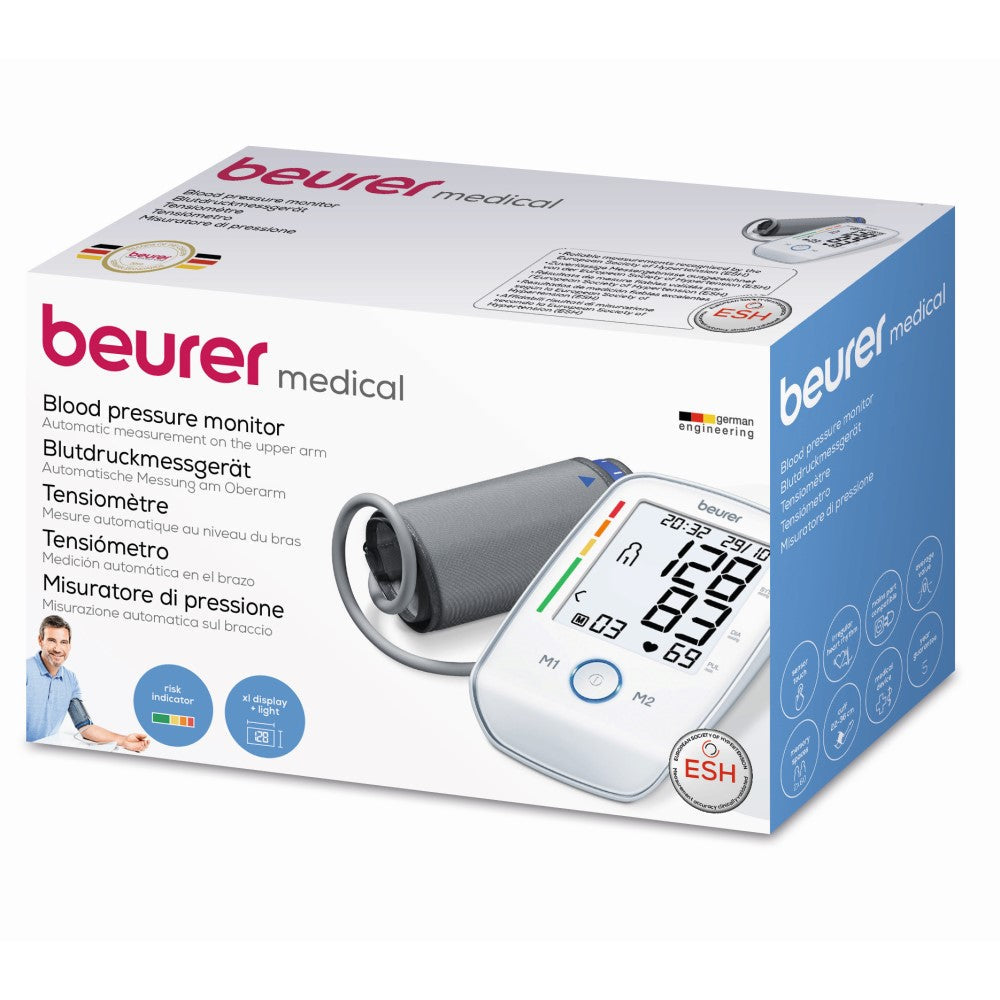 Beurer Germany BM 45 Upper Arm Blood Pressure Monitor | XL Illuminated Display | Touch Sensor Buttons