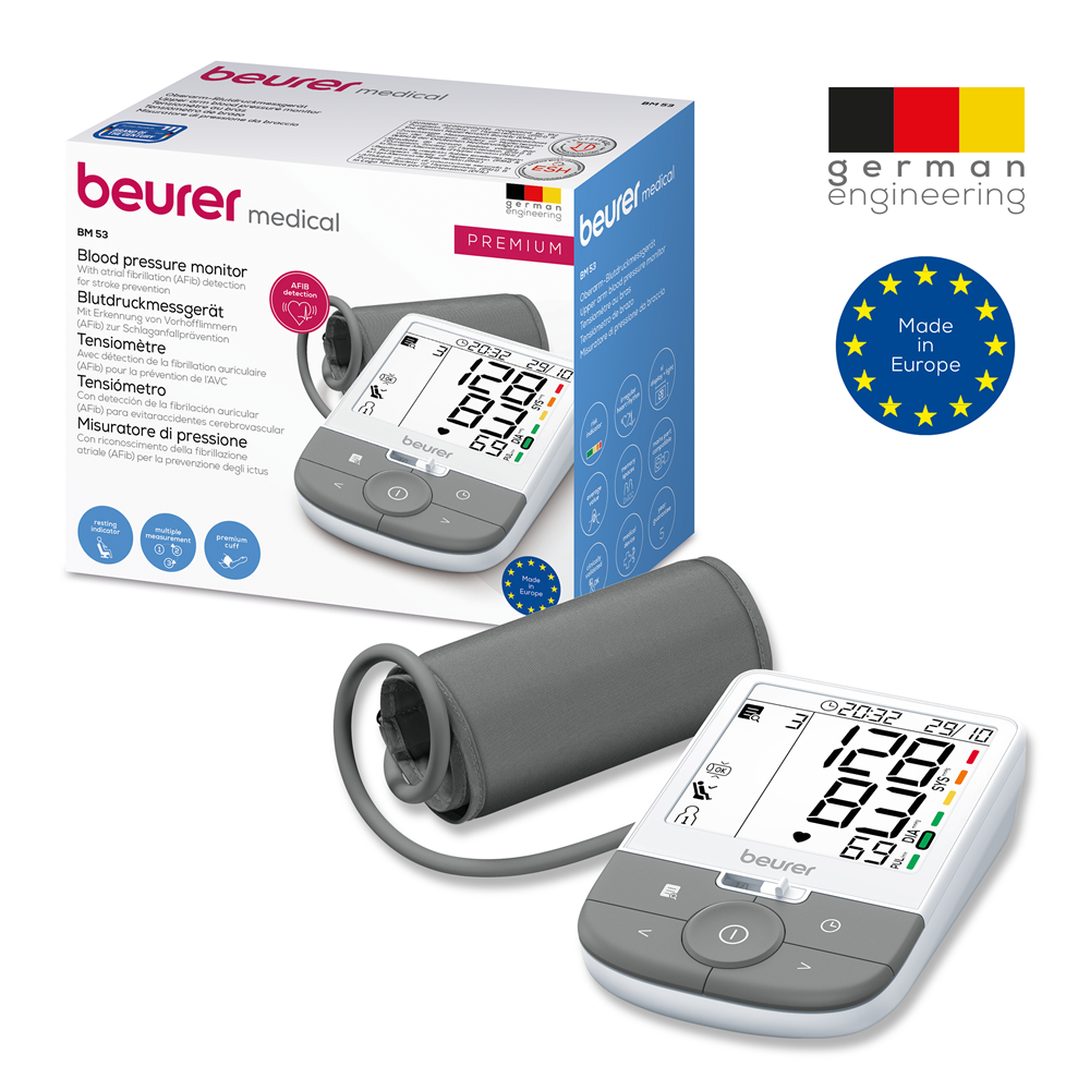 Beurer Upper Arm Blood Pressure Monitor: BP, Arrhythmia & Pulse BM 53