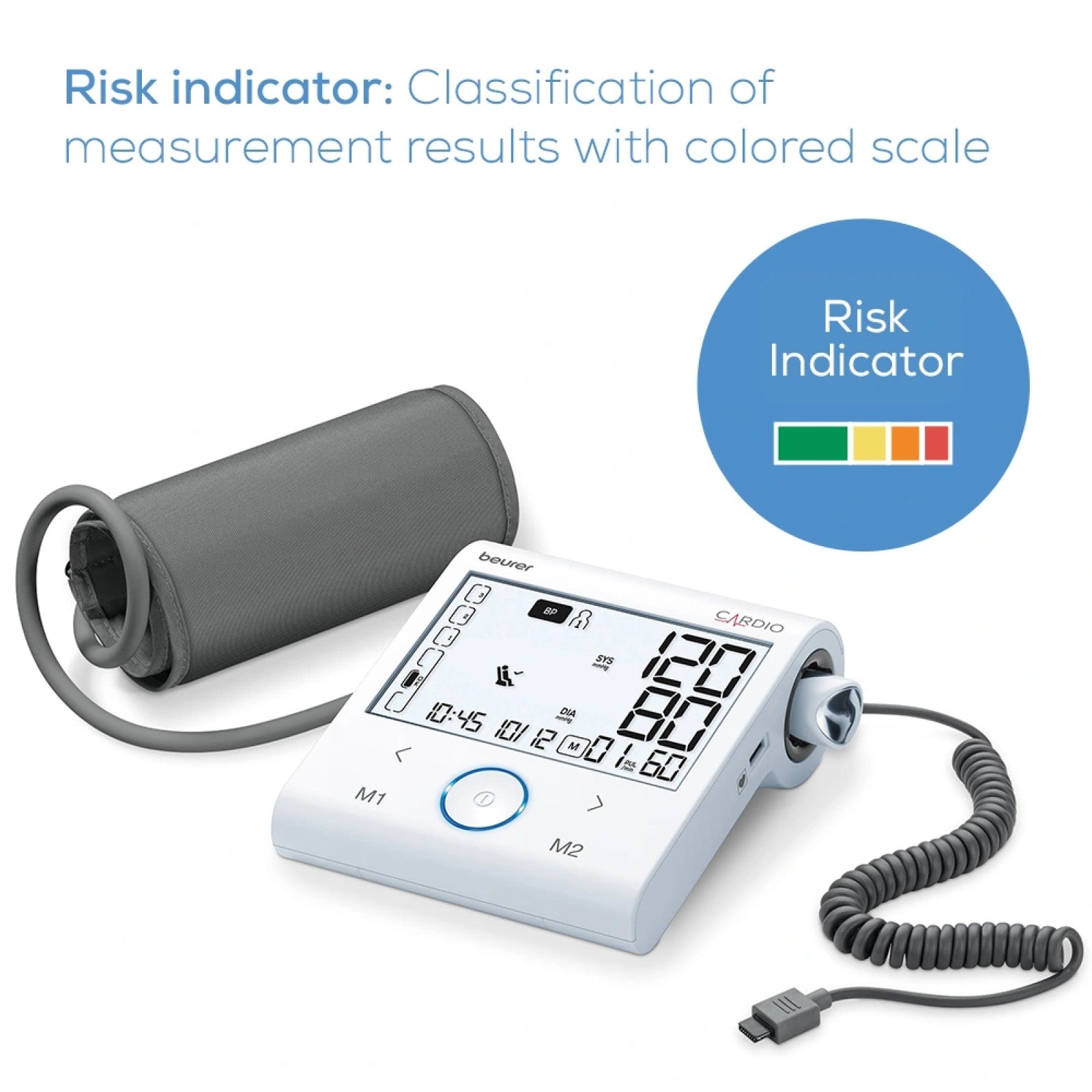 Beurer BM 96 Cardio Blood Pressure Monitor with ECG Function | AFib, Arrhythmia & Risk Alerts | Bluetooth & App