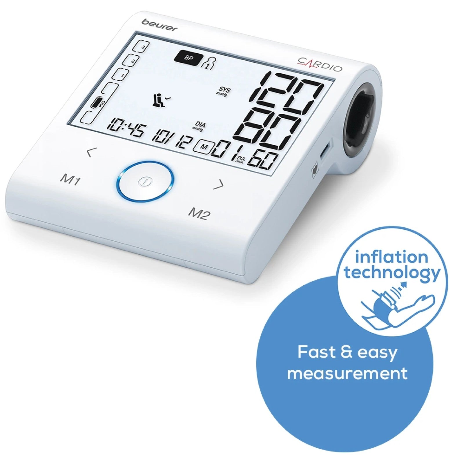 Beurer BM 96 Cardio Blood Pressure Monitor with ECG Function | AFib, Arrhythmia & Risk Alerts | Bluetooth & App