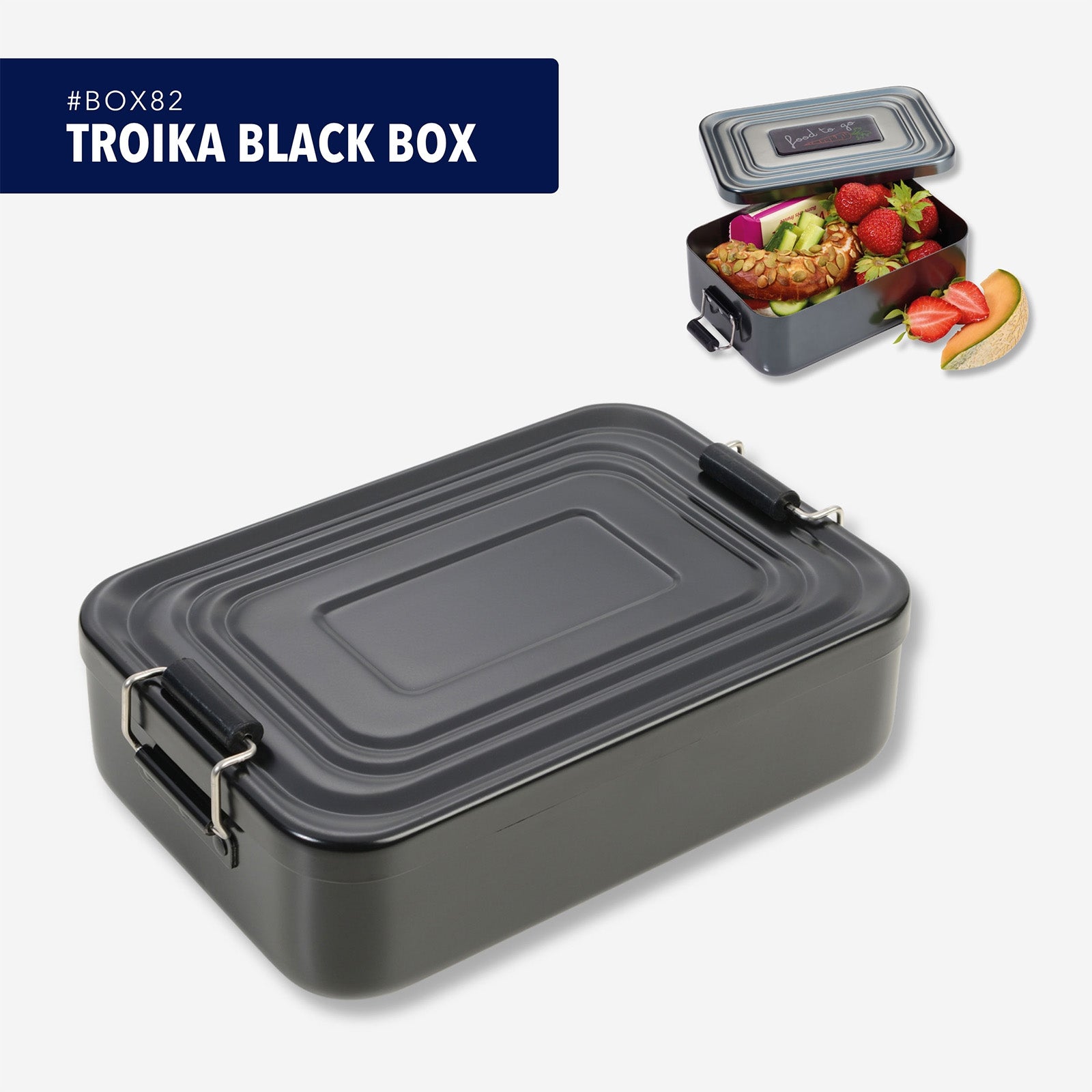 TROIKA Germany Lunchbox | Aluminium Clip-Lock, Swing-Top | Dishwasher-Safe