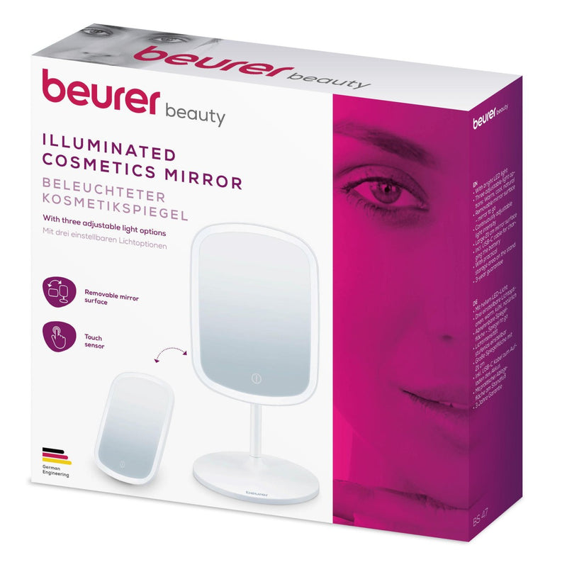 Beurer Makeup Mirror | LED Light Mirror On Stand | USB Rechargeable | BS 47