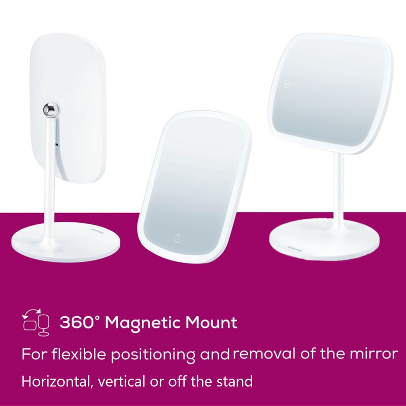 Beurer Makeup Mirror | LED Light Mirror On Stand | USB Rechargeable | BS 47