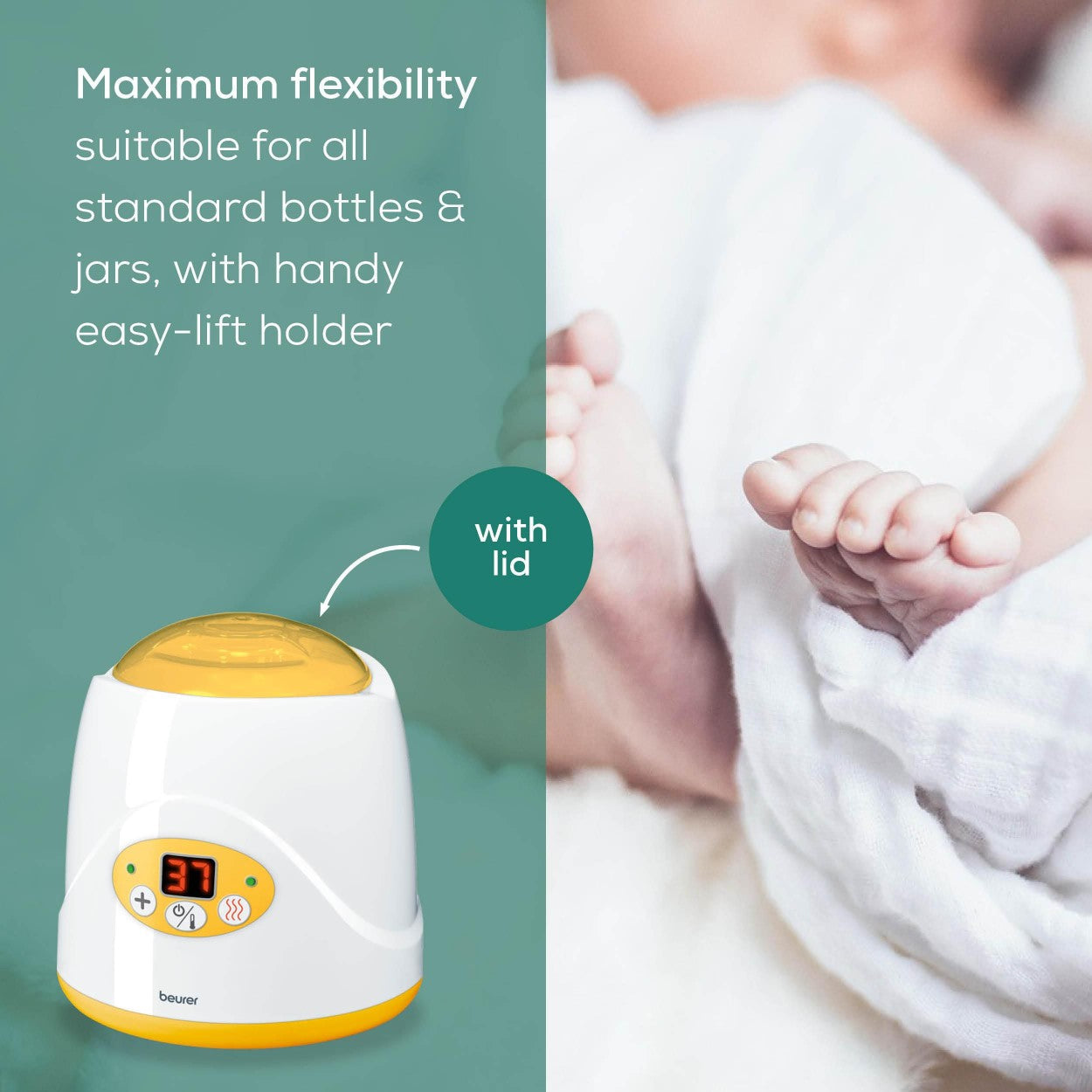 Demo - Beurer BY 52 Baby Food & Bottle Warmer | 2-in-1 | Warms Baby Food & Bottles & Keeps Them Warm