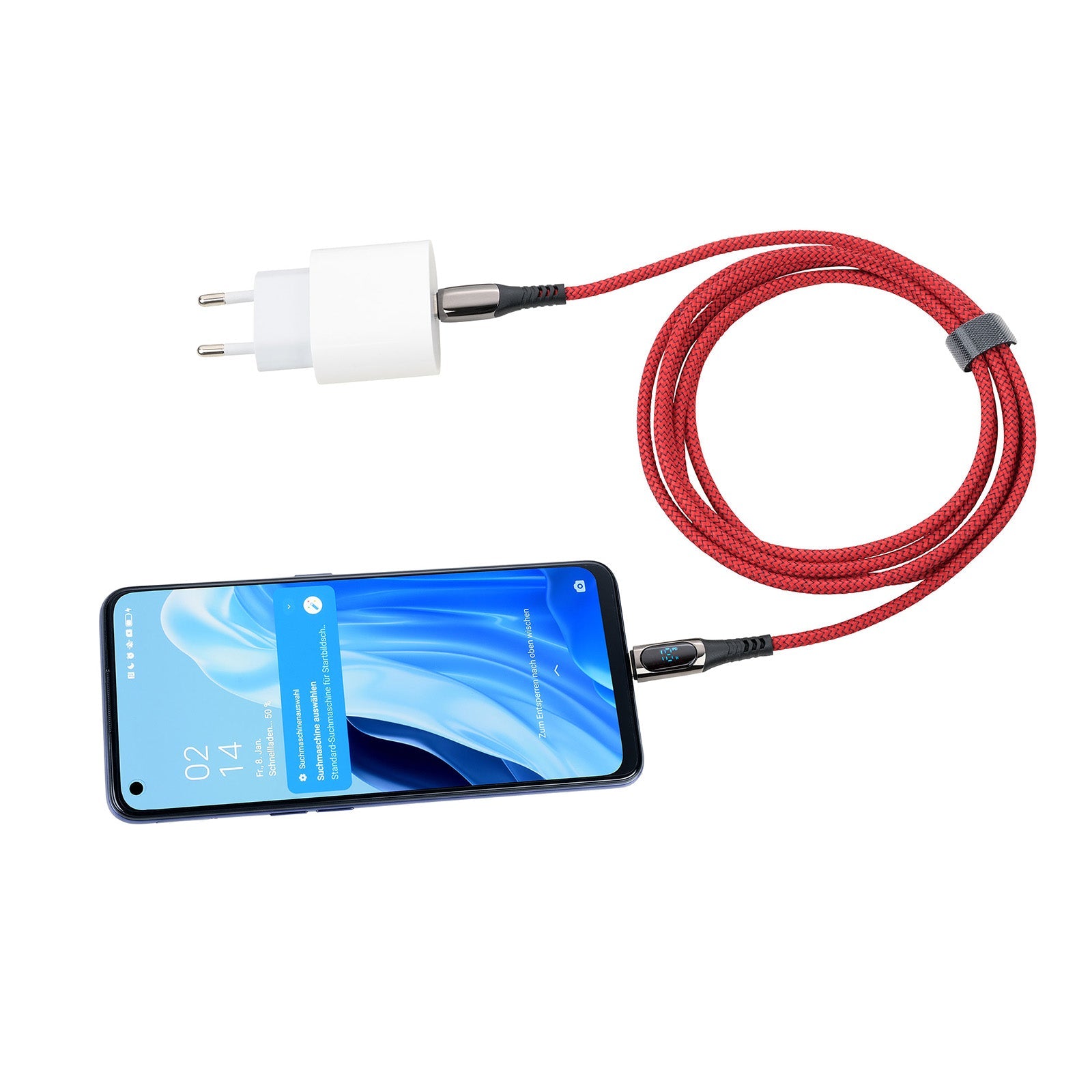 TROIKA Germany USB-C to USB-C Cable | 100W PD | Lightning Adapter | 2m Red