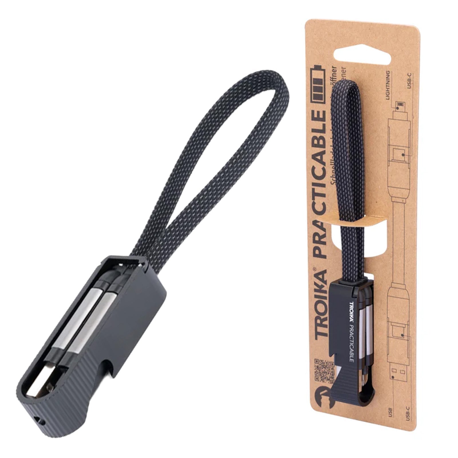 TROIKA Germany USB-C Charging Cable | Built-In Bottle Opener | Gift