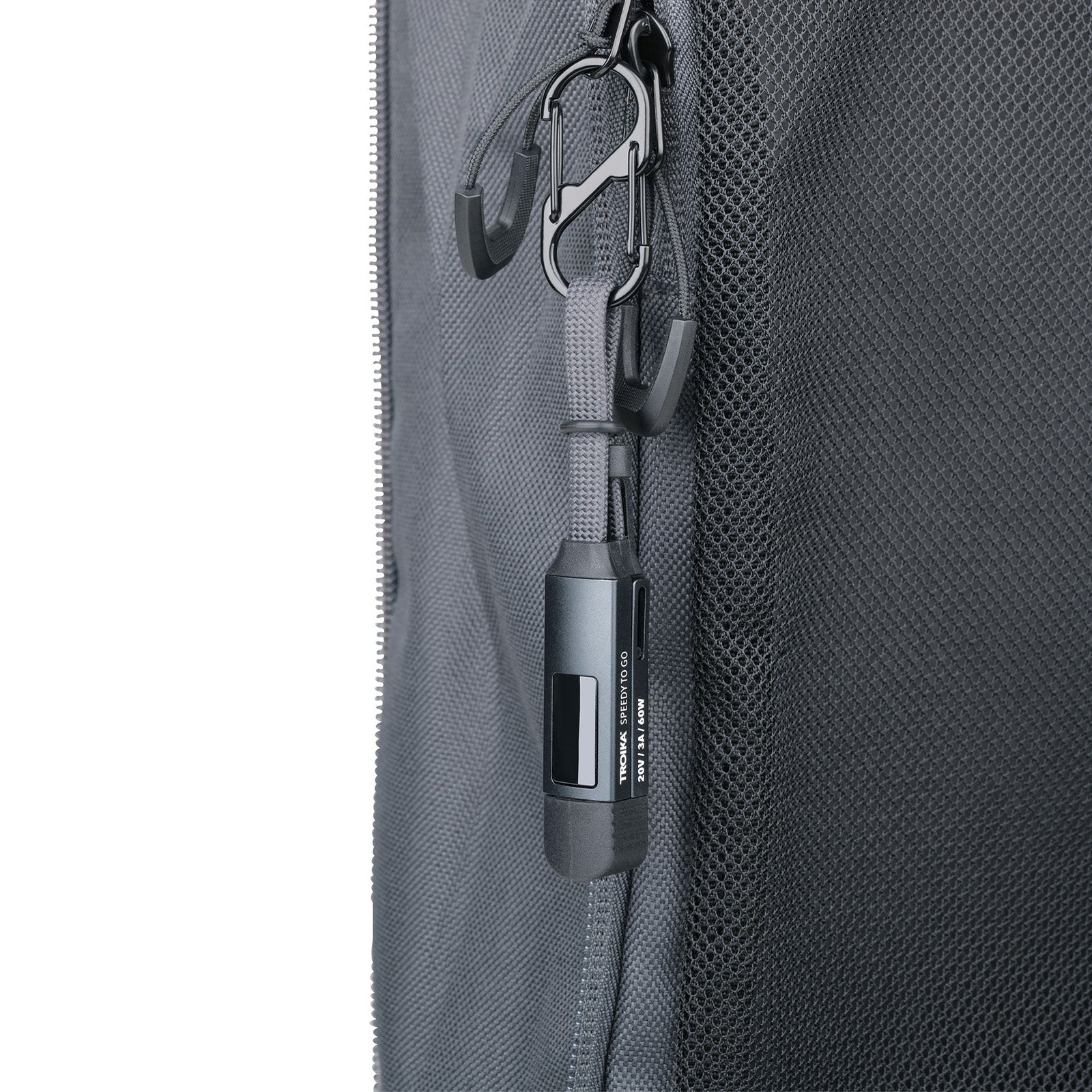 TROIKA Germany USB-C Bag Charm Cable | 60W PD | Carabiner | Keyring Gift