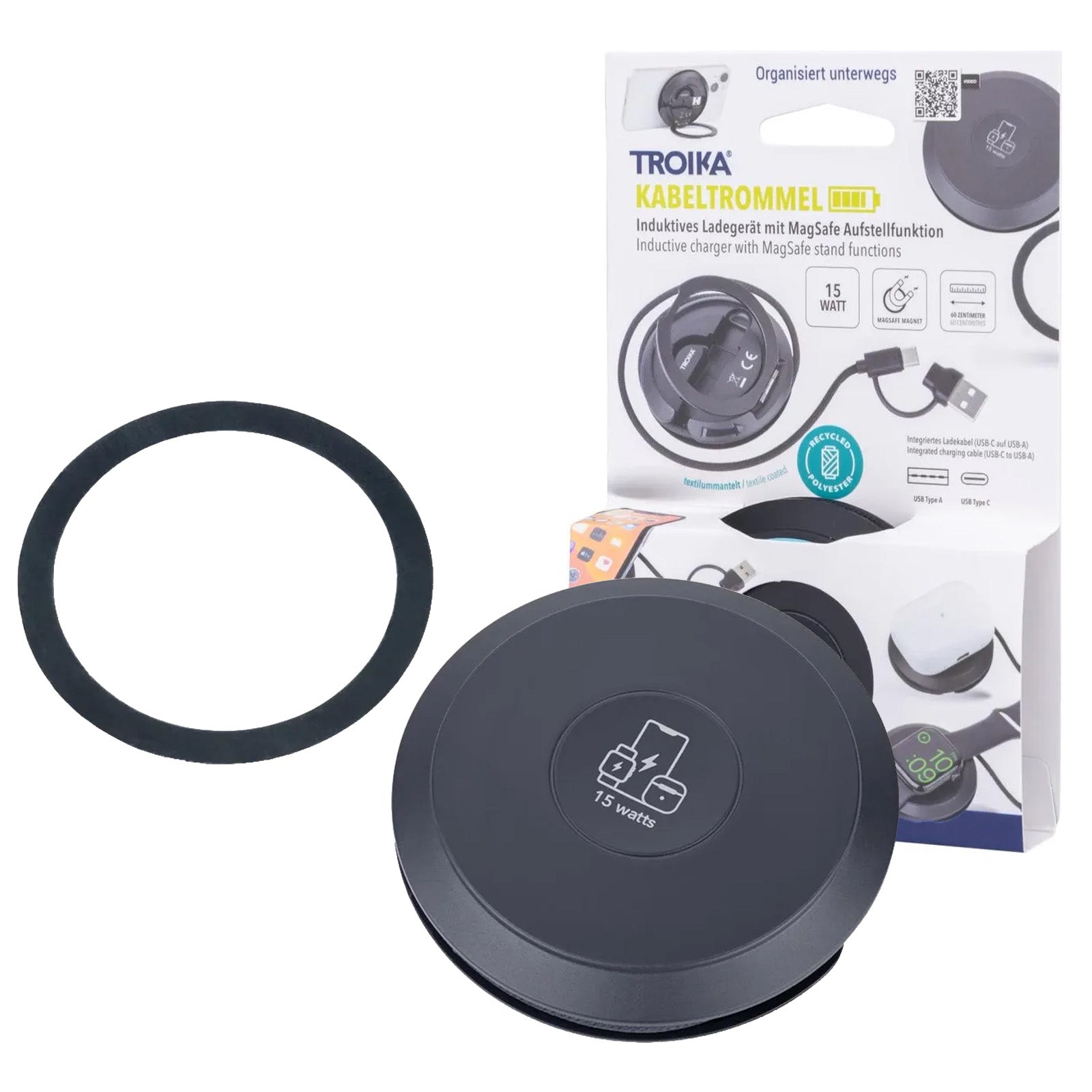 TROIKA Germany 3-in-1 MagSafe Wireless Charger | 15W | iPhone Watch AirPods