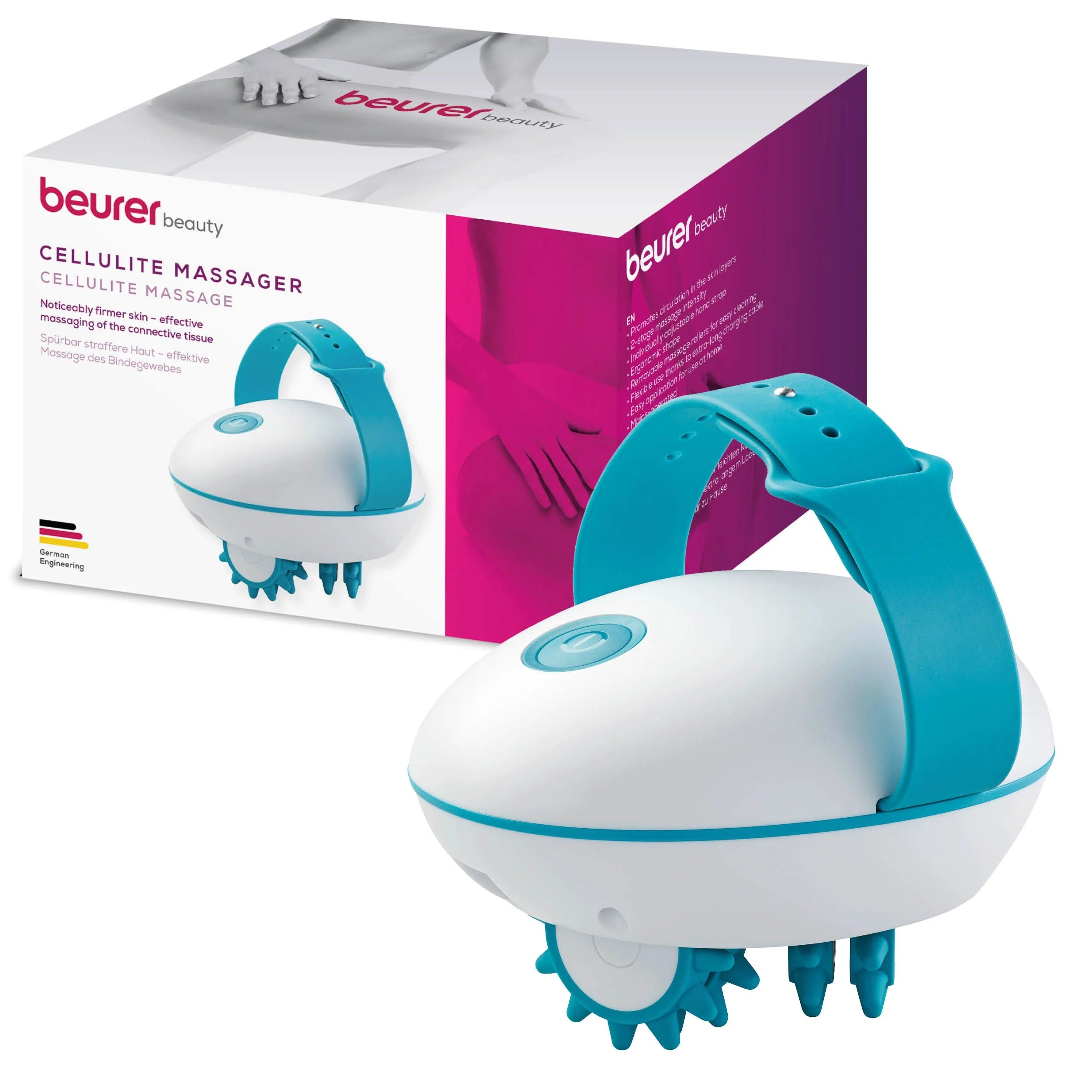 Beurer CM 51 Electric Anti-Cellulite Massager. Target & Firm Orange Peel Skin. Mains Powered. 2 Intensity Levels