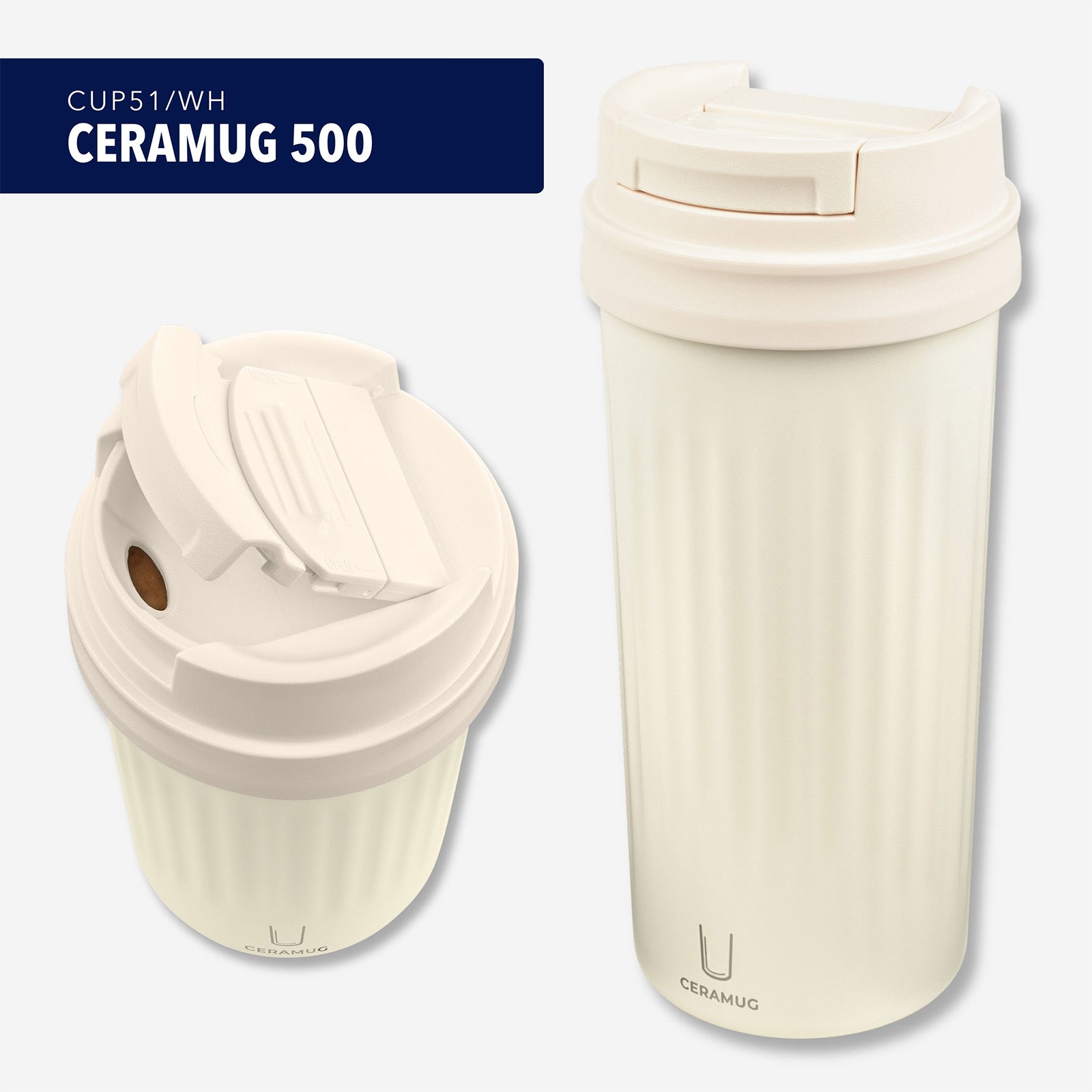 TROIKA Germany Thermal Mug 500ml | Ceramic Coating | Leak-Proof | White
