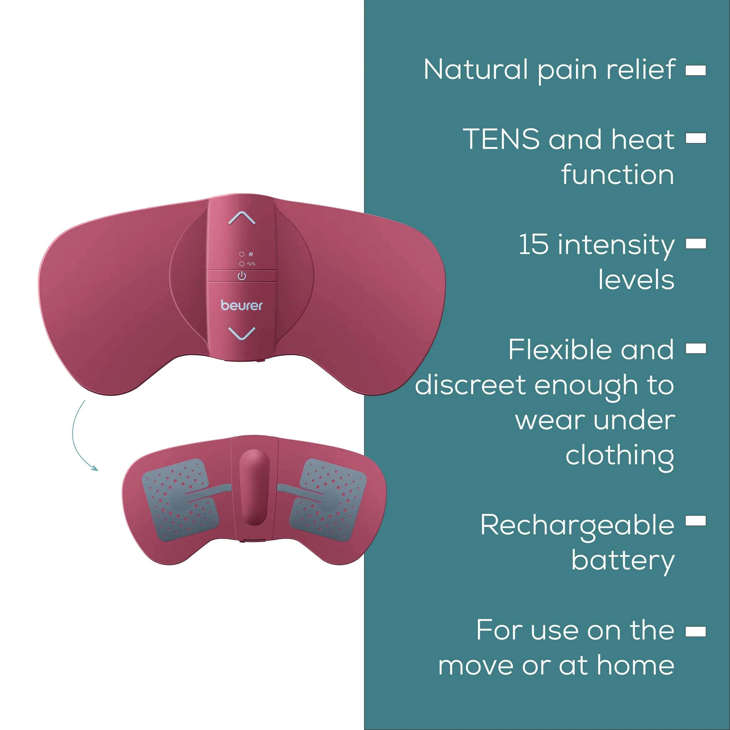 Beurer Menstrual Pain Relief EM 50: Period & Endometriosis Pain Relief with TENS & Heat Pad