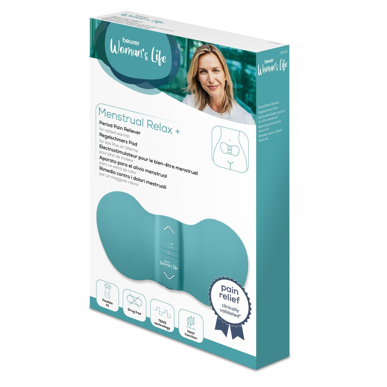 Beurer Germany EM 55 XL Menstrual Period Pain Relief & Endometriosis Pain Relief | TENS & Heat