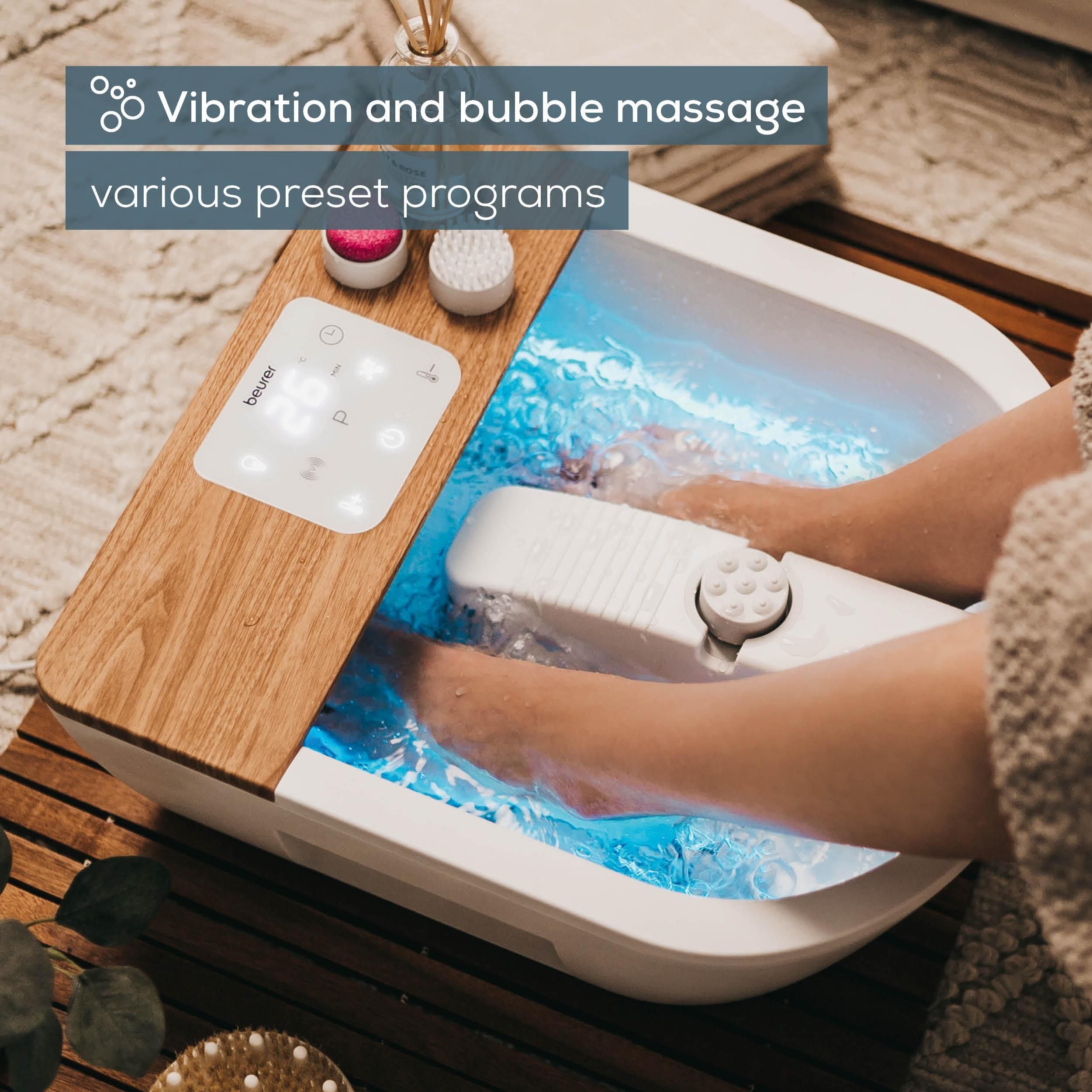 Beurer Foot Spa: Water Heating, Ambient Lighting, Pedicure Station FB 65
