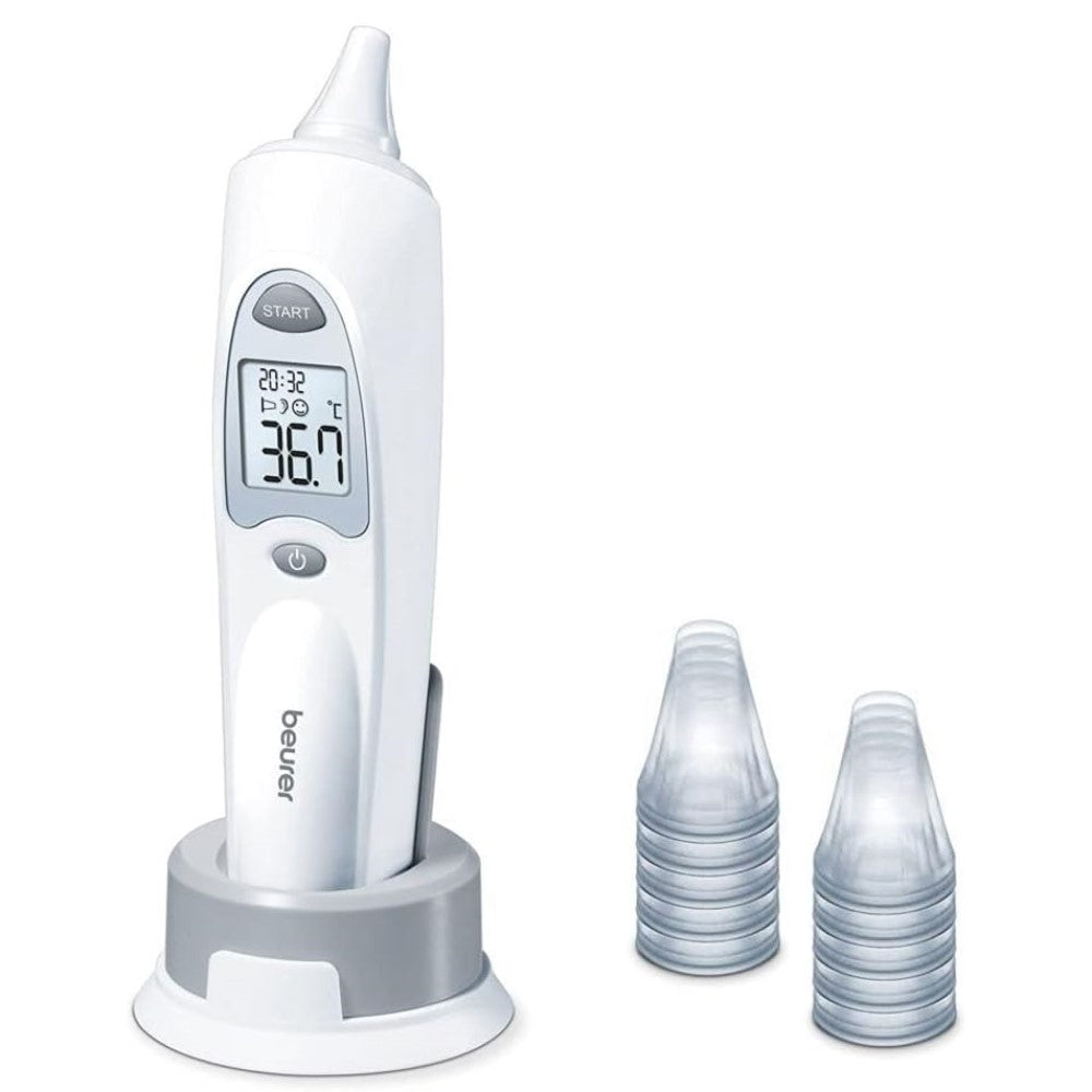 Beurer FT 58 In-Ear Thermometer: Hygienic Protective Caps, Infrared Technology, Rapid Results