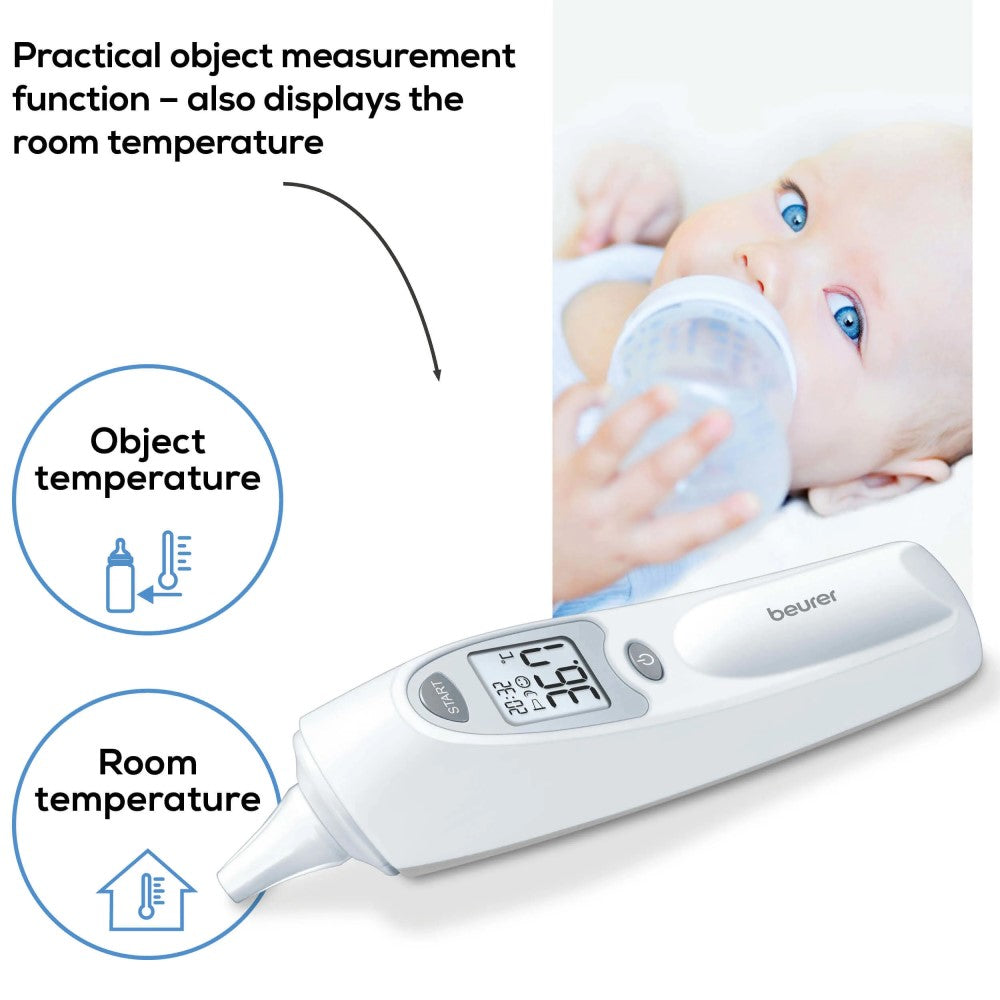 Beurer FT 58 In-Ear Thermometer: Hygienic Protective Caps, Infrared Technology, Rapid Results