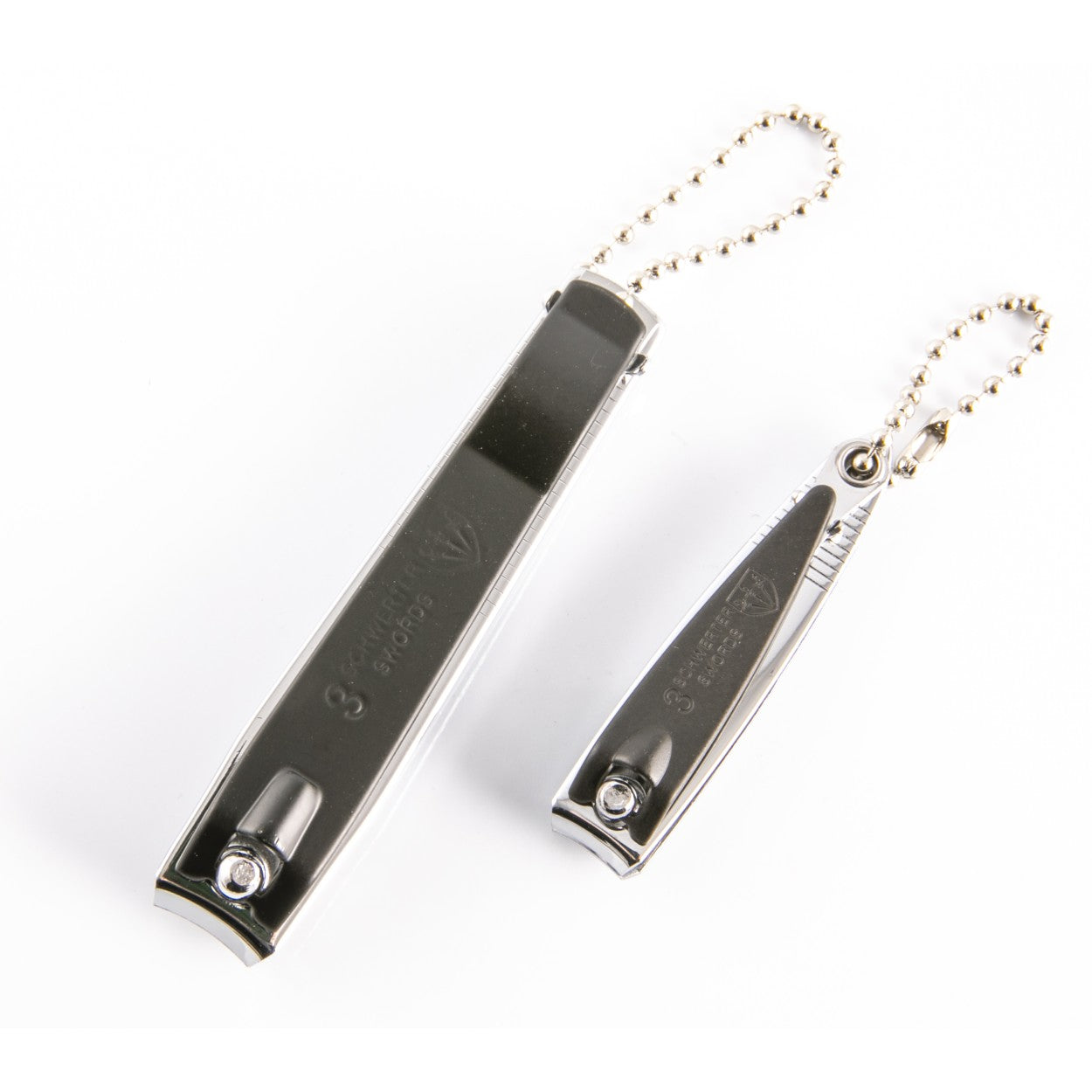 Kellermann 3 Swords Nail Clippers Set: Nickel Plated, Black Finish Set of 2