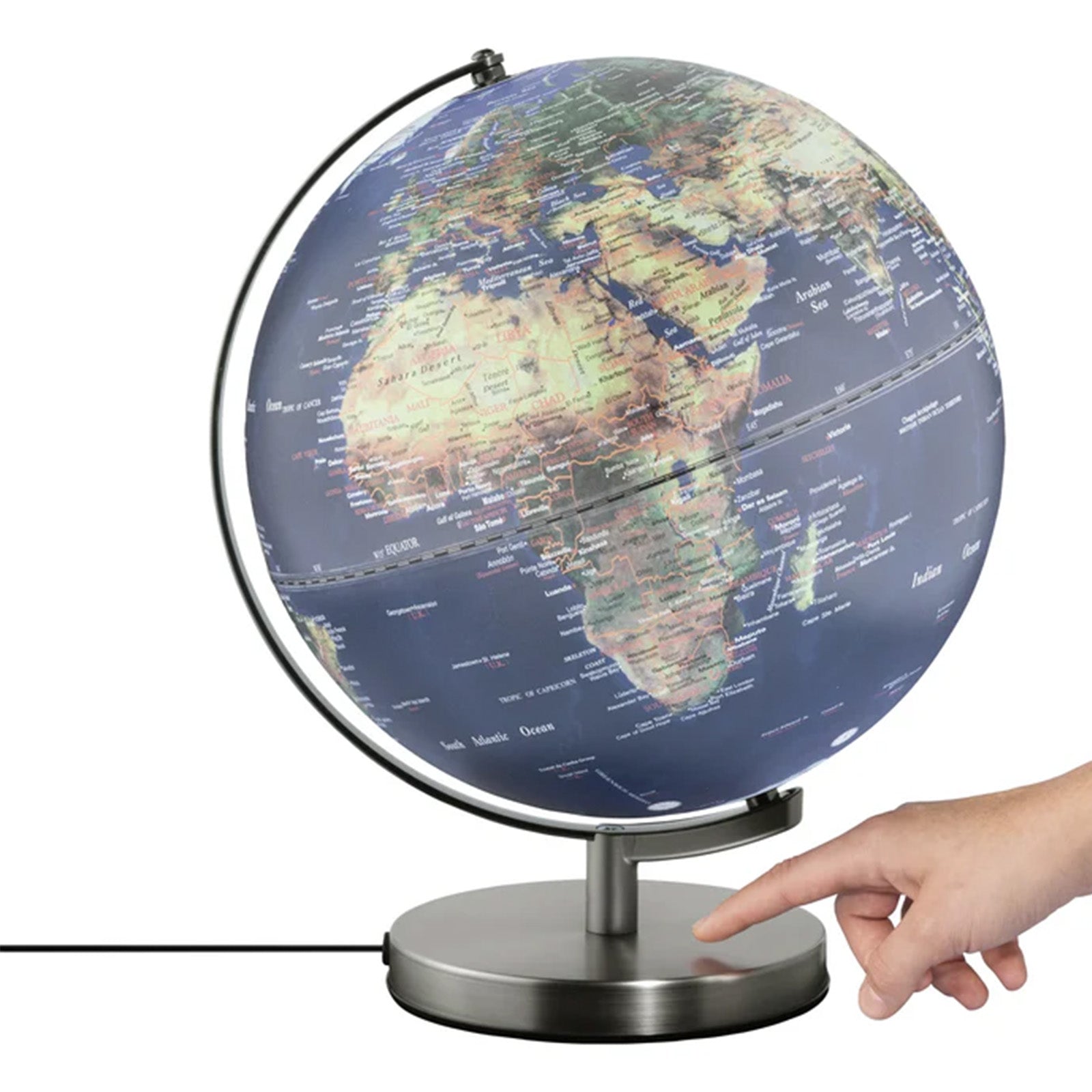 TROIKA Germany Illuminated Globe 30cm | Touch Dimmer | 3 Brightness Levels