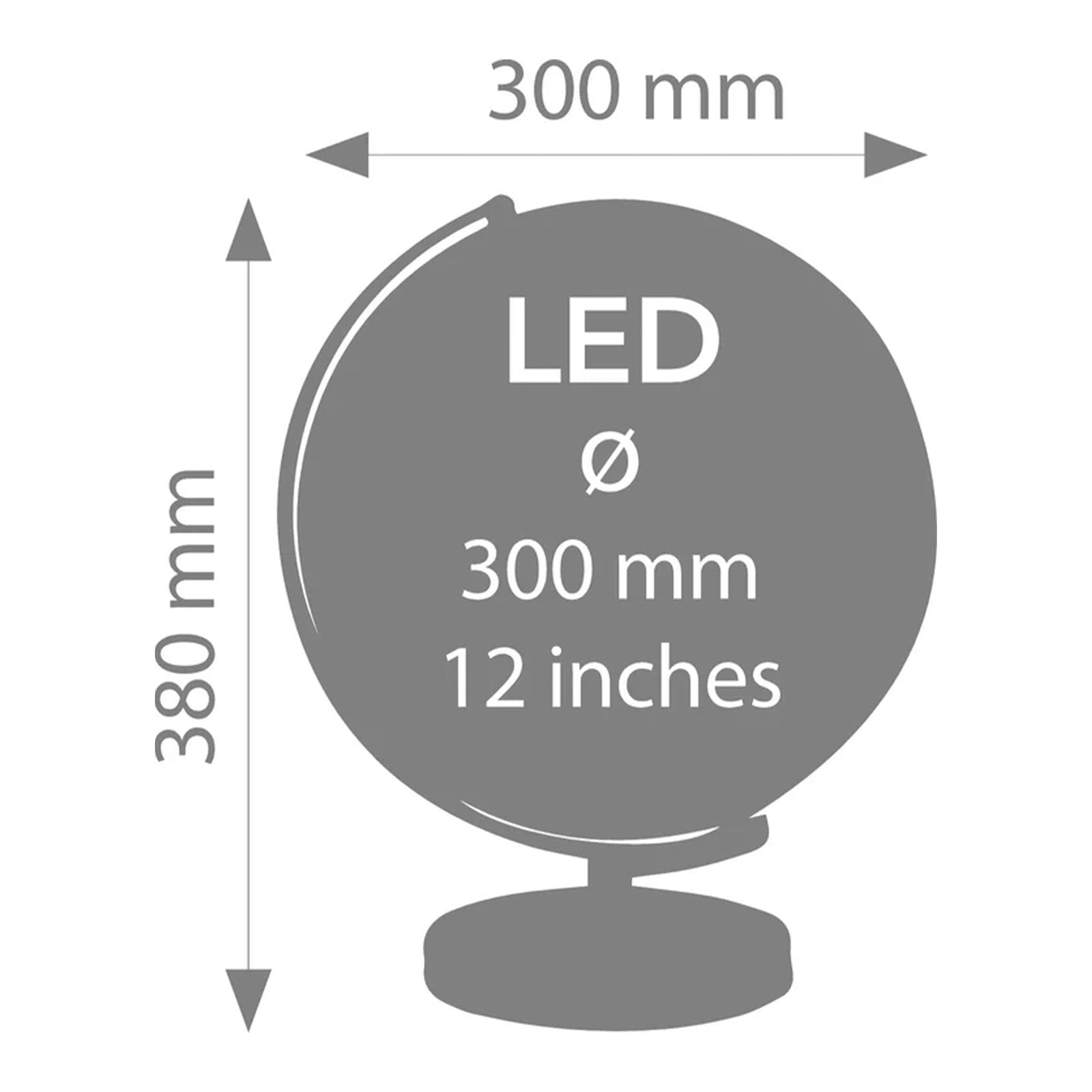 TROIKA Germany Illuminated Globe 30cm | Touch Dimmer | 3 Brightness Levels