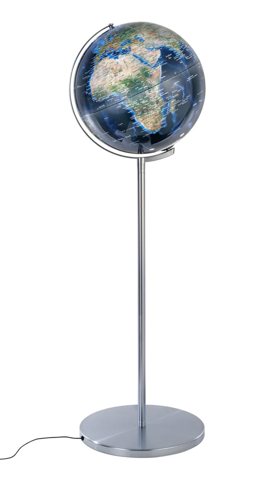TROIKA Germany LED Floor Globe 43cm | Illuminated Cities | 1.32m Stand