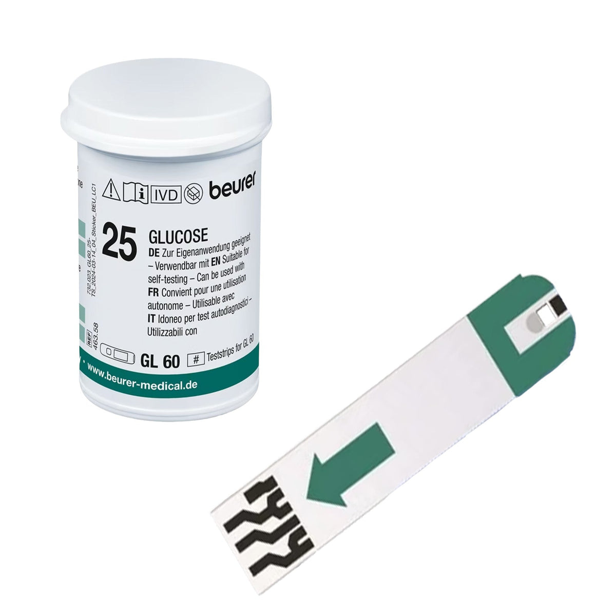 Beurer Germany GL 60 Blood Glucose Meter Test Strips, 50 Strips (2 x 25)