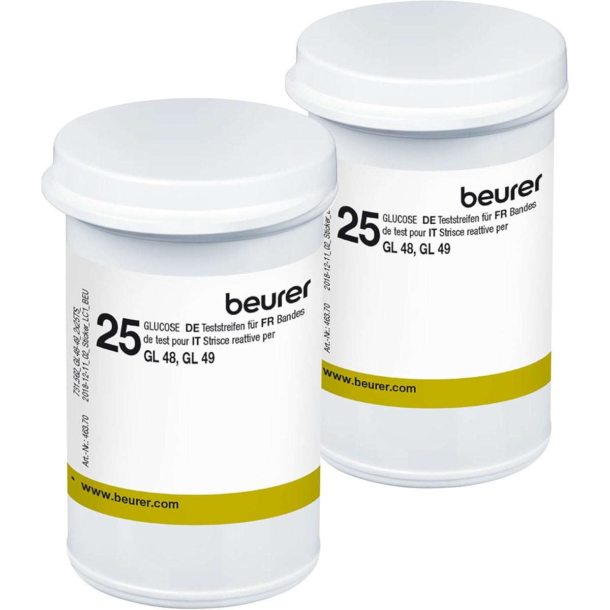 Beurer GL 48 / GL 49 test strips, two tubs of 25
