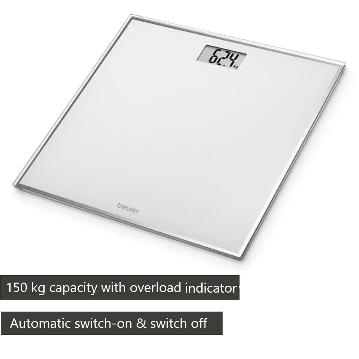 Beurer Bathroom Scale | GS 120 | Compact, Space-Saving Design | 150kg Capacity