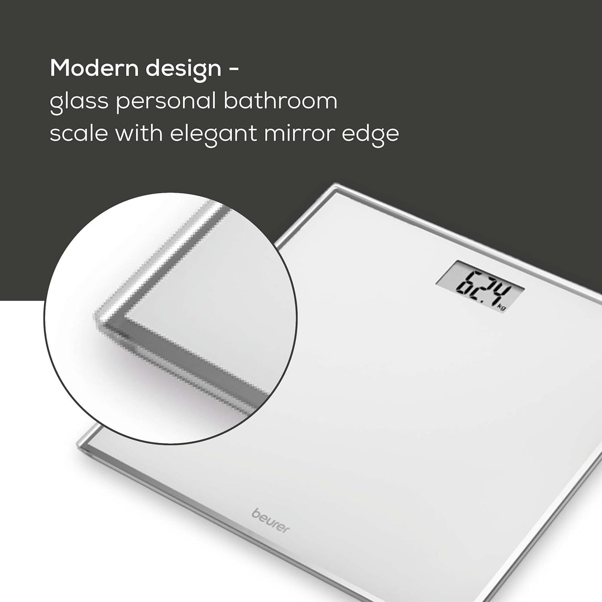 Beurer Bathroom Scale | GS 120 | Compact, Space-Saving Design | 150kg Capacity