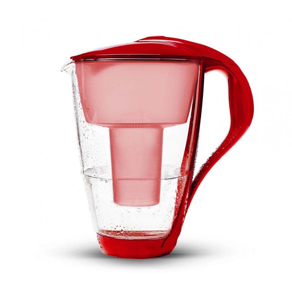 PearlCo Glass Water Filter Jug - Red