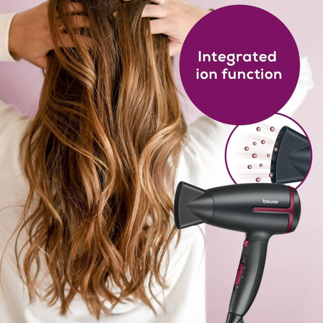 Beurer HC 25 LE25 Travel Hair Dryer | World Travel Voltage Switchover | Foldable | 1600 W Drying