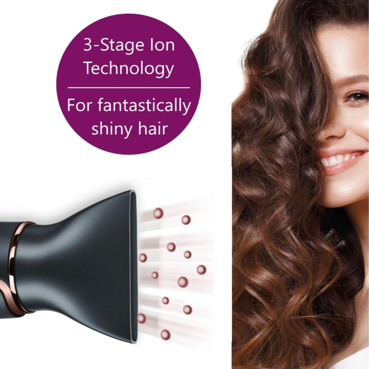 Beurer Germany Hair Dryer HC 80 Fast Drying, Triple Ionic Function, Variable Heat & Speed, 2200W
