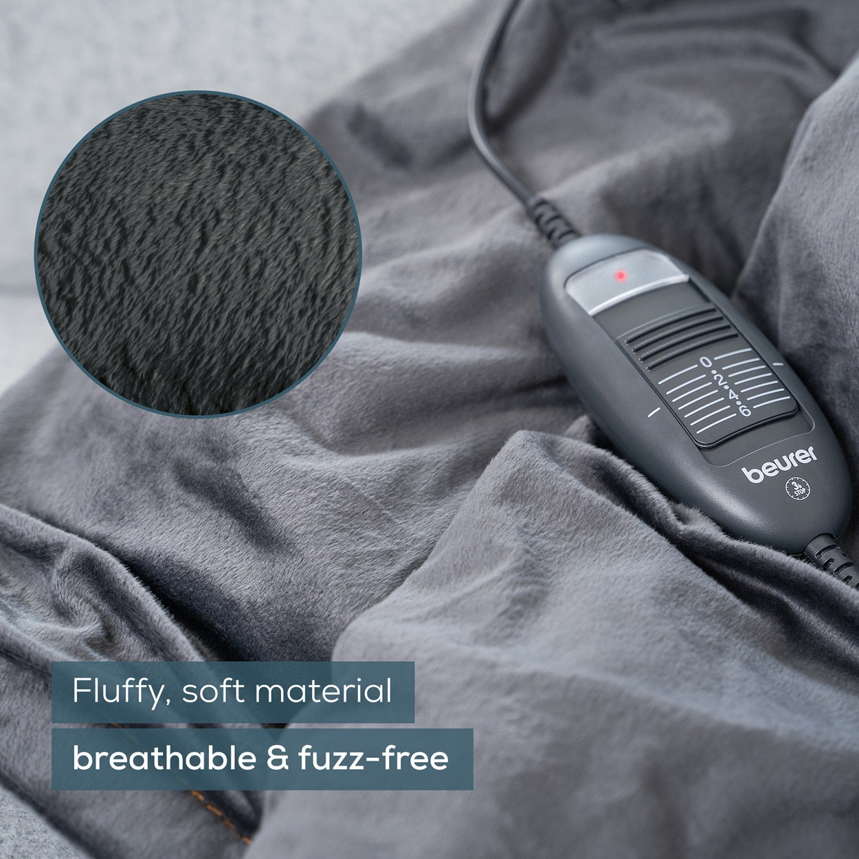 Beurer HD 74 LE24 Electric Blanket: Cosy Heated Over Blanket in Limited Edition Black 130x150cm