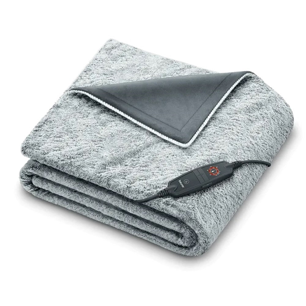 Beurer Electric Blanket: Cosy & Eco-Friendly Heated Throw HD 75 NORDIC GP in GREY 180 x 130cm