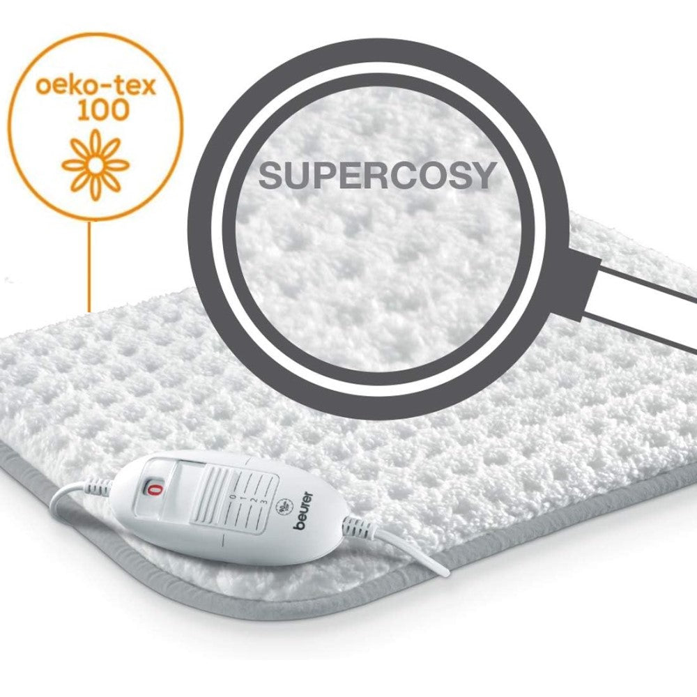 Beurer HK 42 COSY Heating Pad: XL 44x33cm. Low Energy Use & Super Fleecy