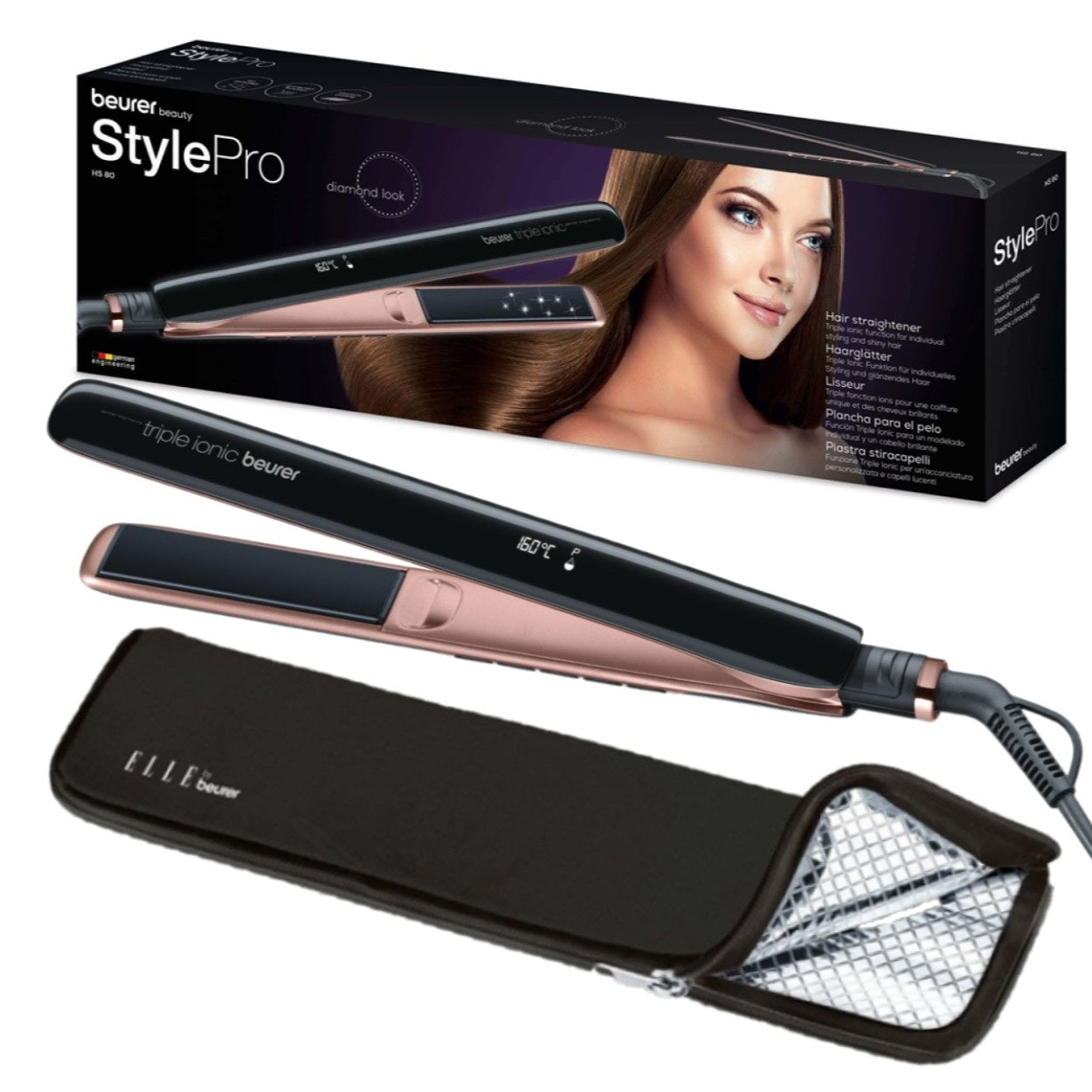 Beurer Hair Straightener HS 80 Titanium Coated & Triple Ionic
