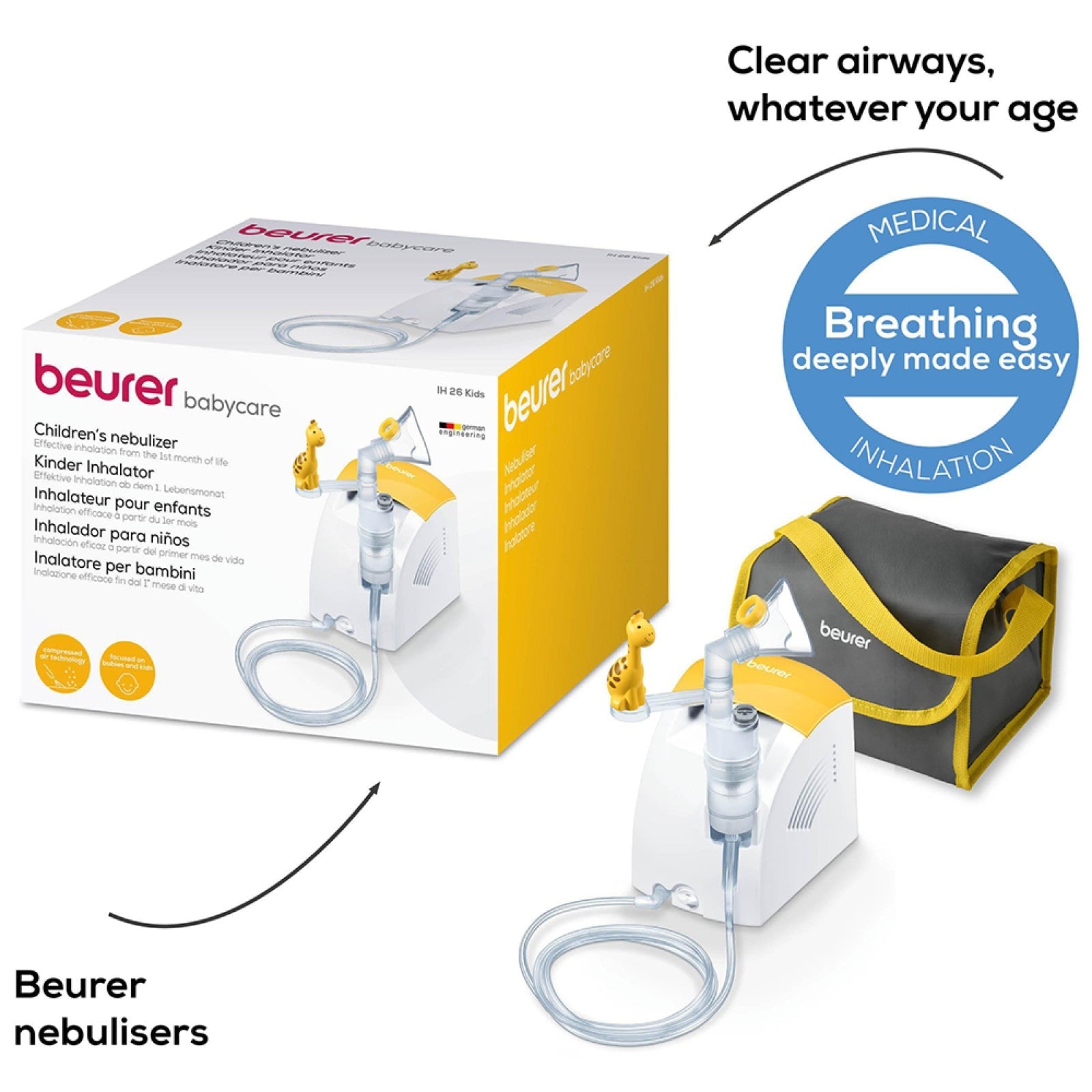 Beurer Germany Nebuliser for Children & Babies | Quick, Quiet Nebulization | IH 26 KIDS